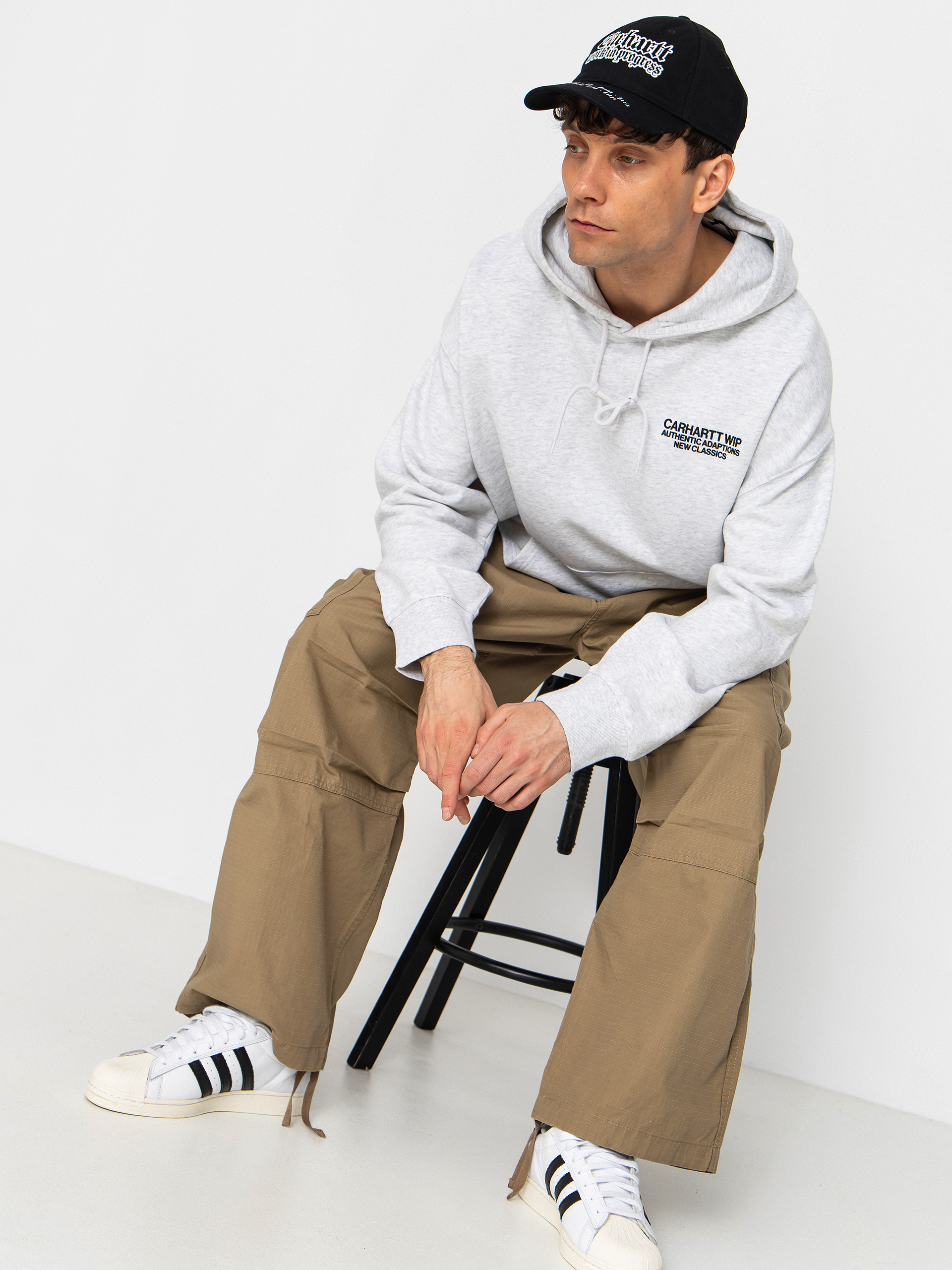 Mikina s kapucňou Carhartt WIP Sean Hamilton HD (ash heather)