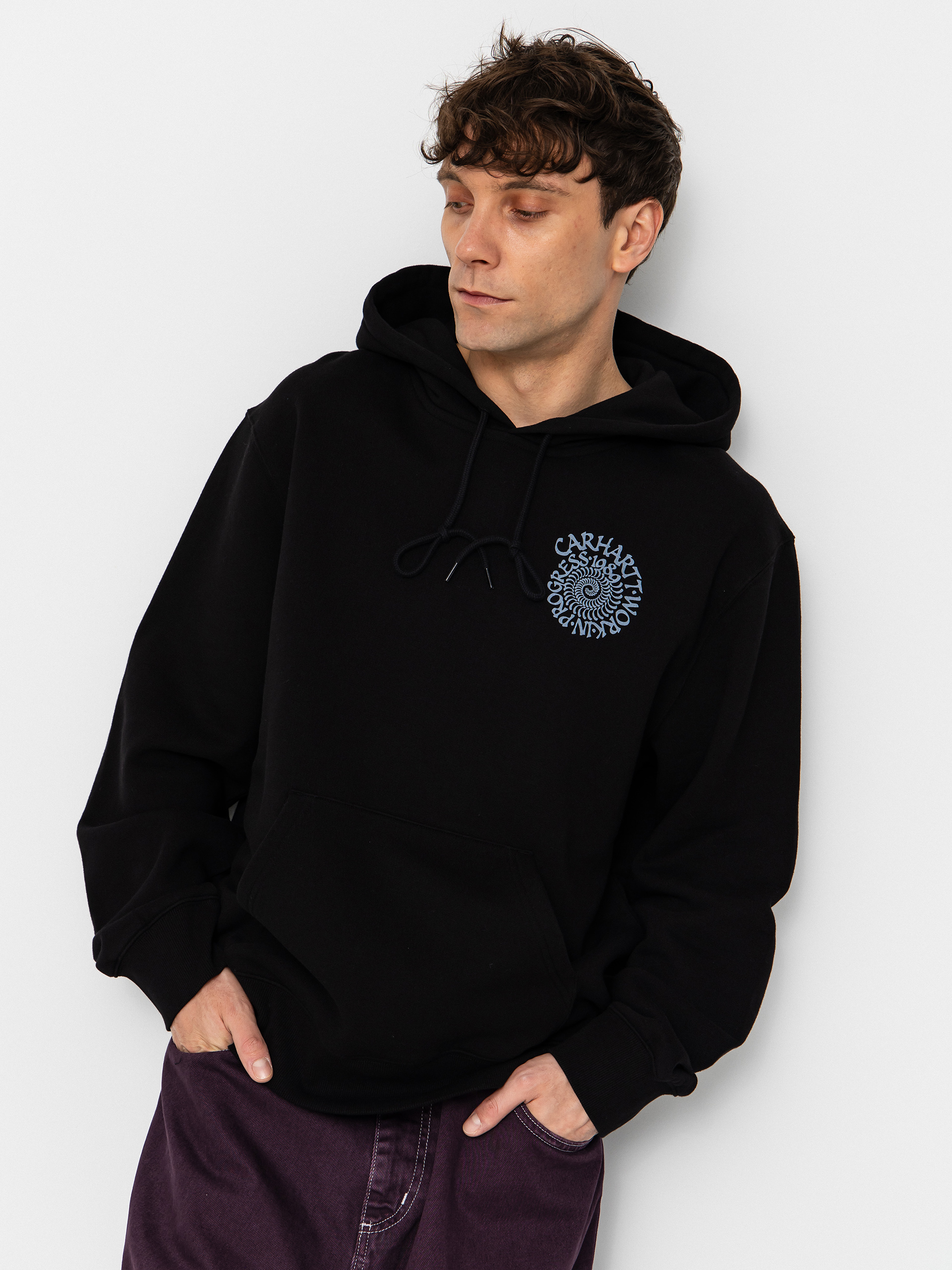 Mikina s kapucňou Carhartt WIP Spiral HD (black)