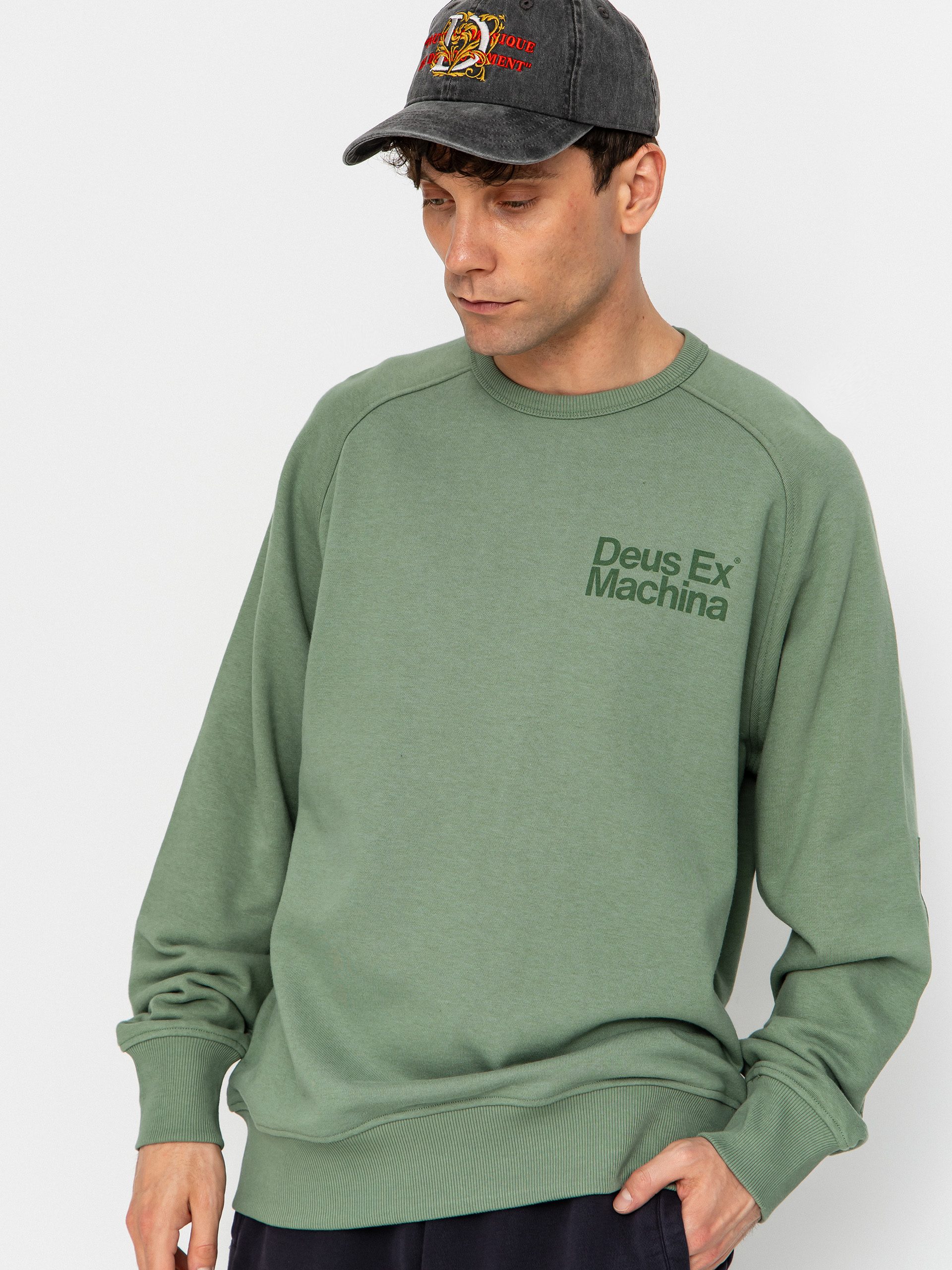 Mikina Deus Ex Machina Plenty Good Crew (loden frost green)