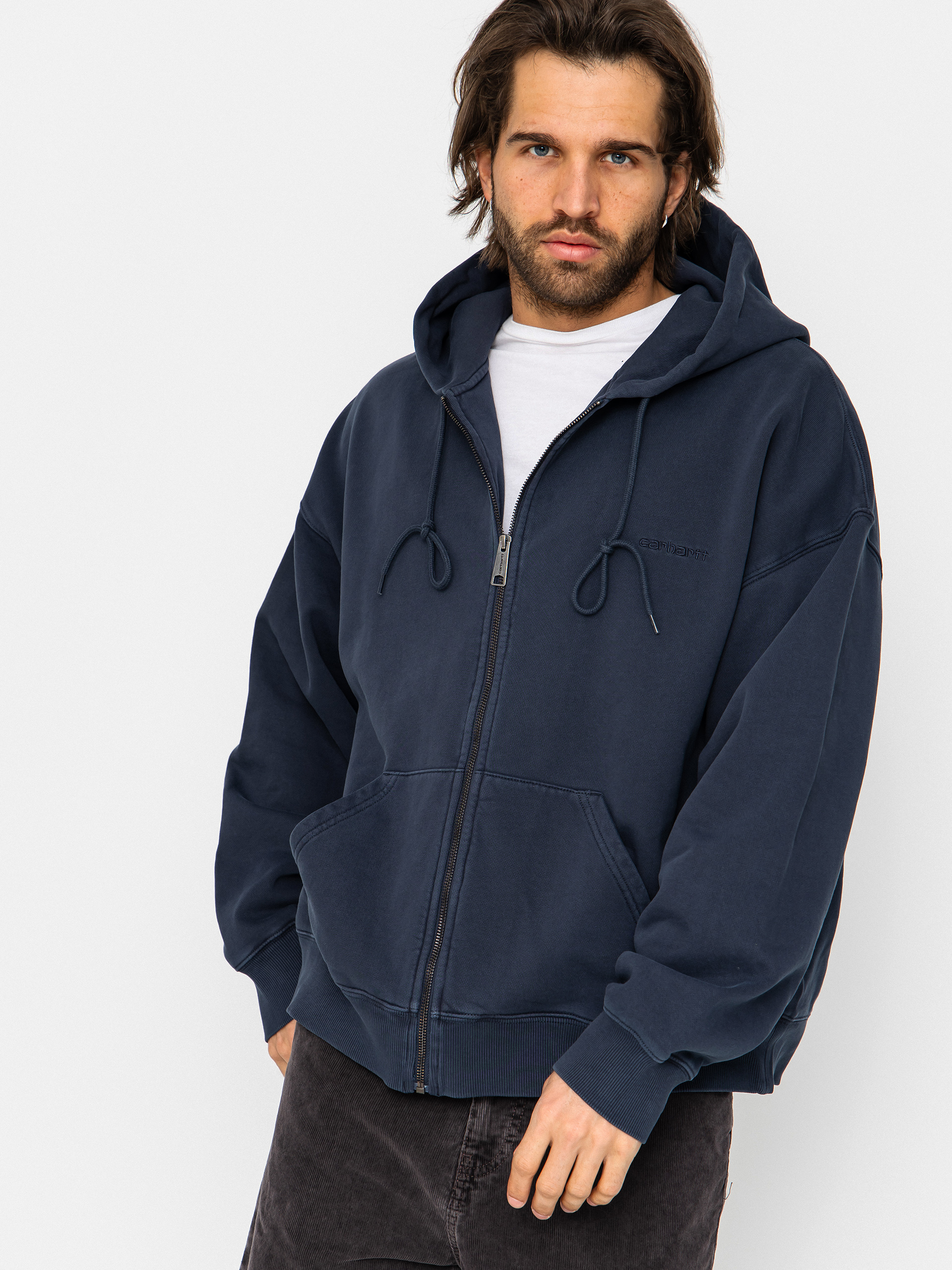 Mikina s kapucu0148ou Carhartt WIP Benton ZHD (carbon)