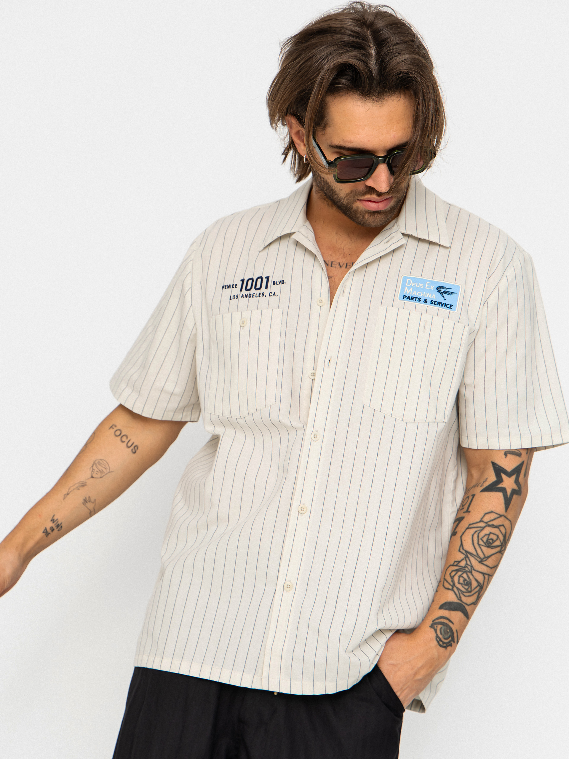 Košeľa Deus Ex Machina Forecourt Stripe (dirty white)