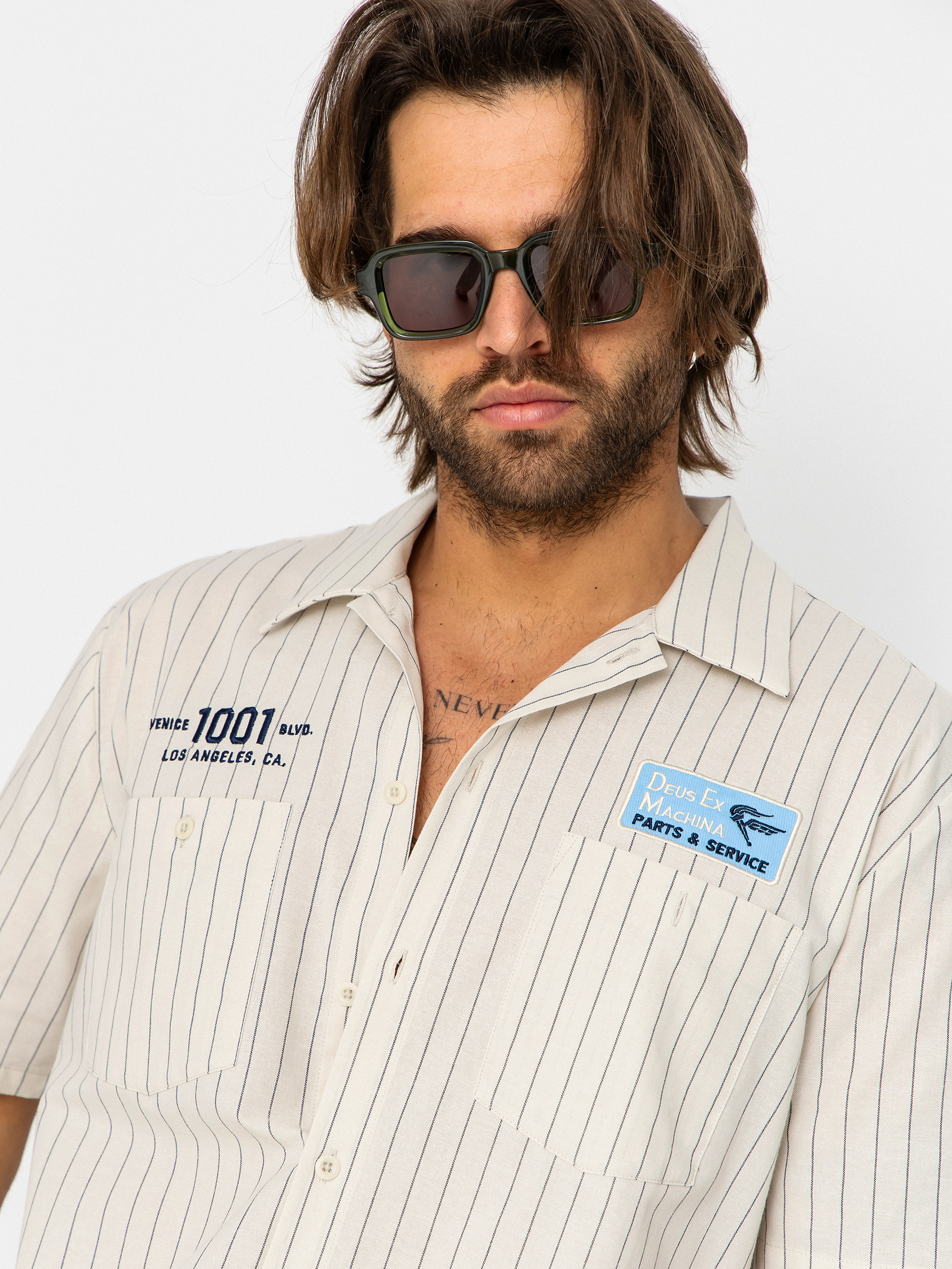 Košeľa Deus Ex Machina Forecourt Stripe (dirty white)