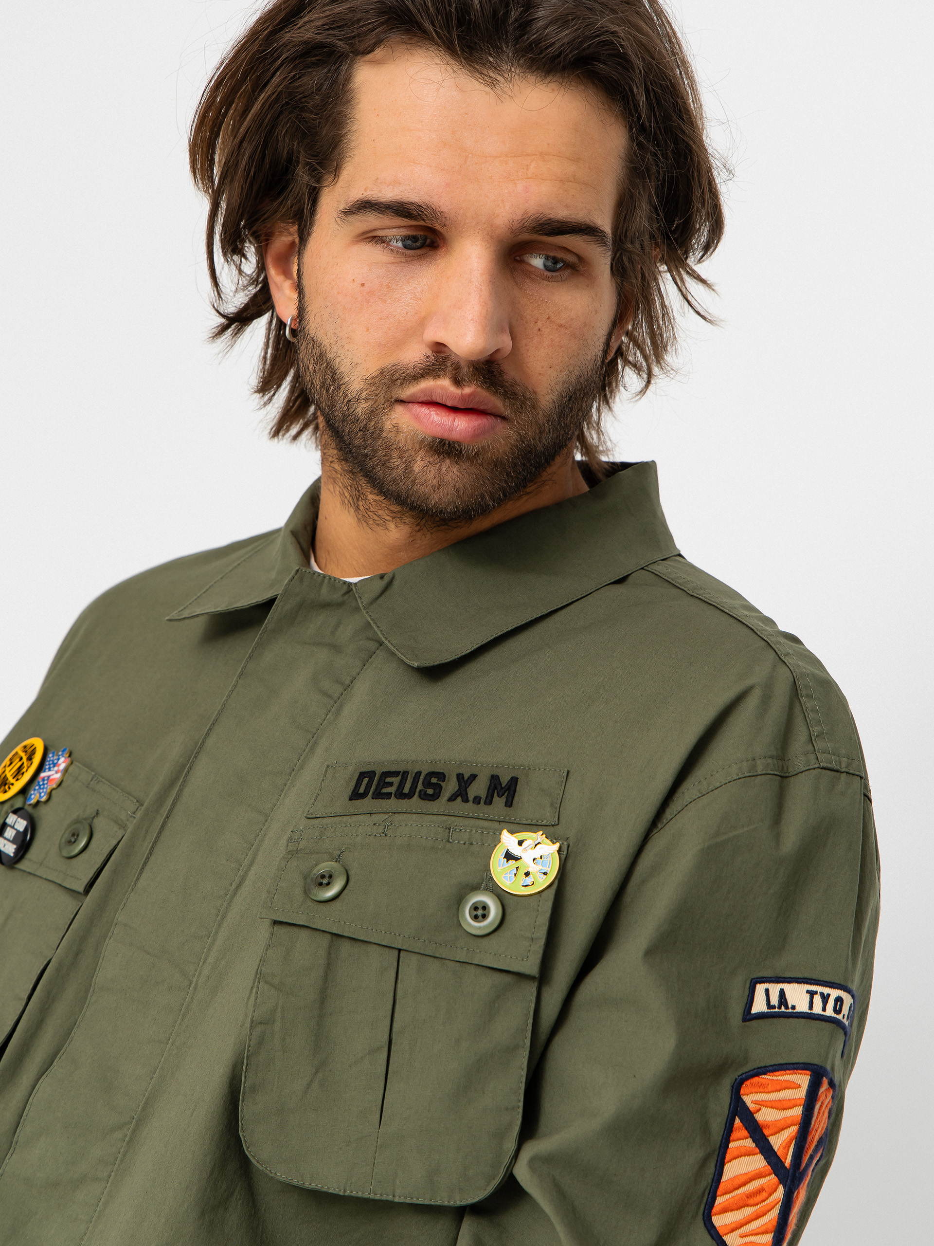 Košeľa Deus Ex Machina Power Overshirt (pine green)