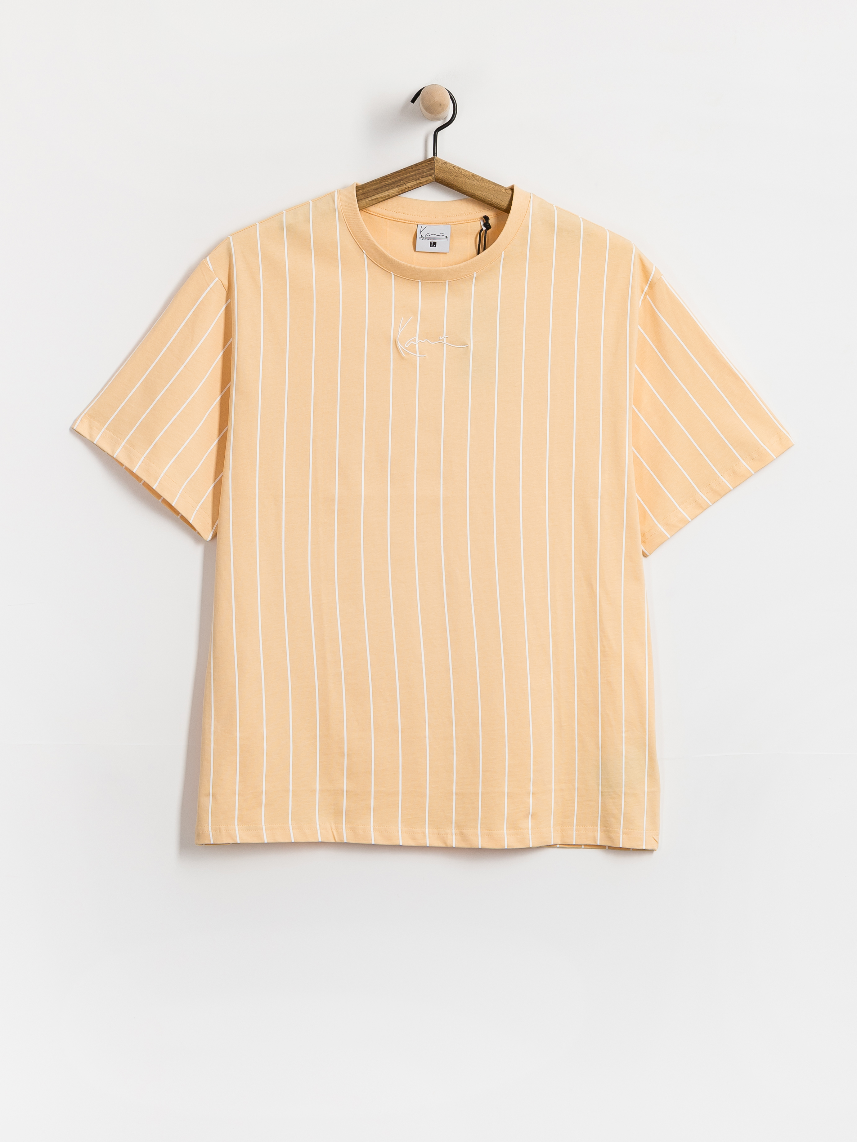 Tričko Karl Kani Small Signature Essential Pinstripe (orange)