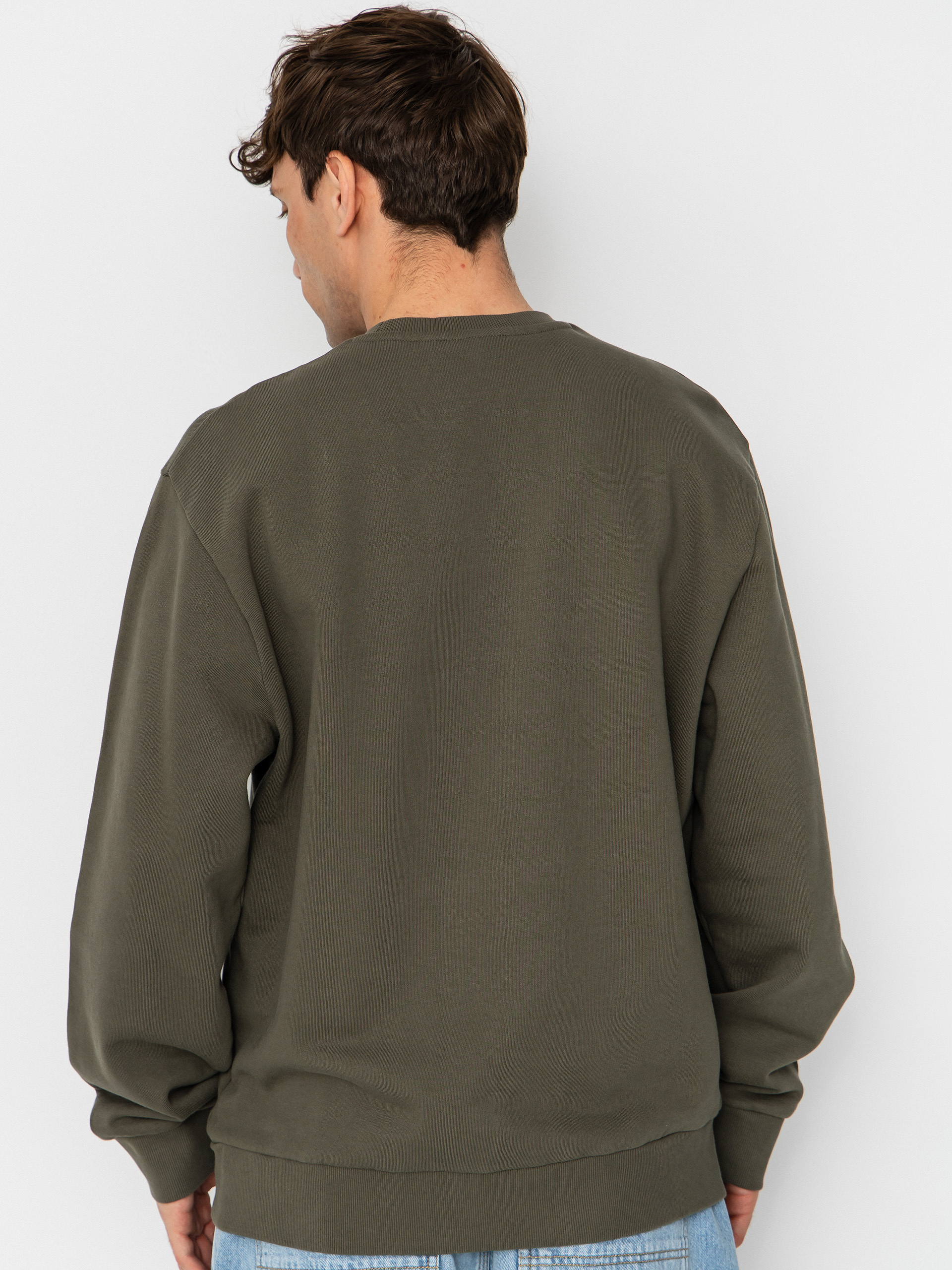 Mikina Carhartt WIP Script Embroidery (leaf/white)