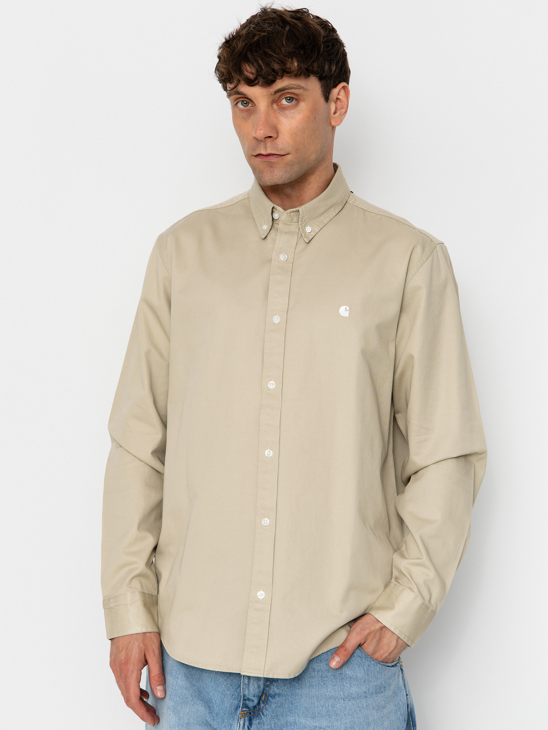 Košeľa Carhartt WIP Madison (stone/white)