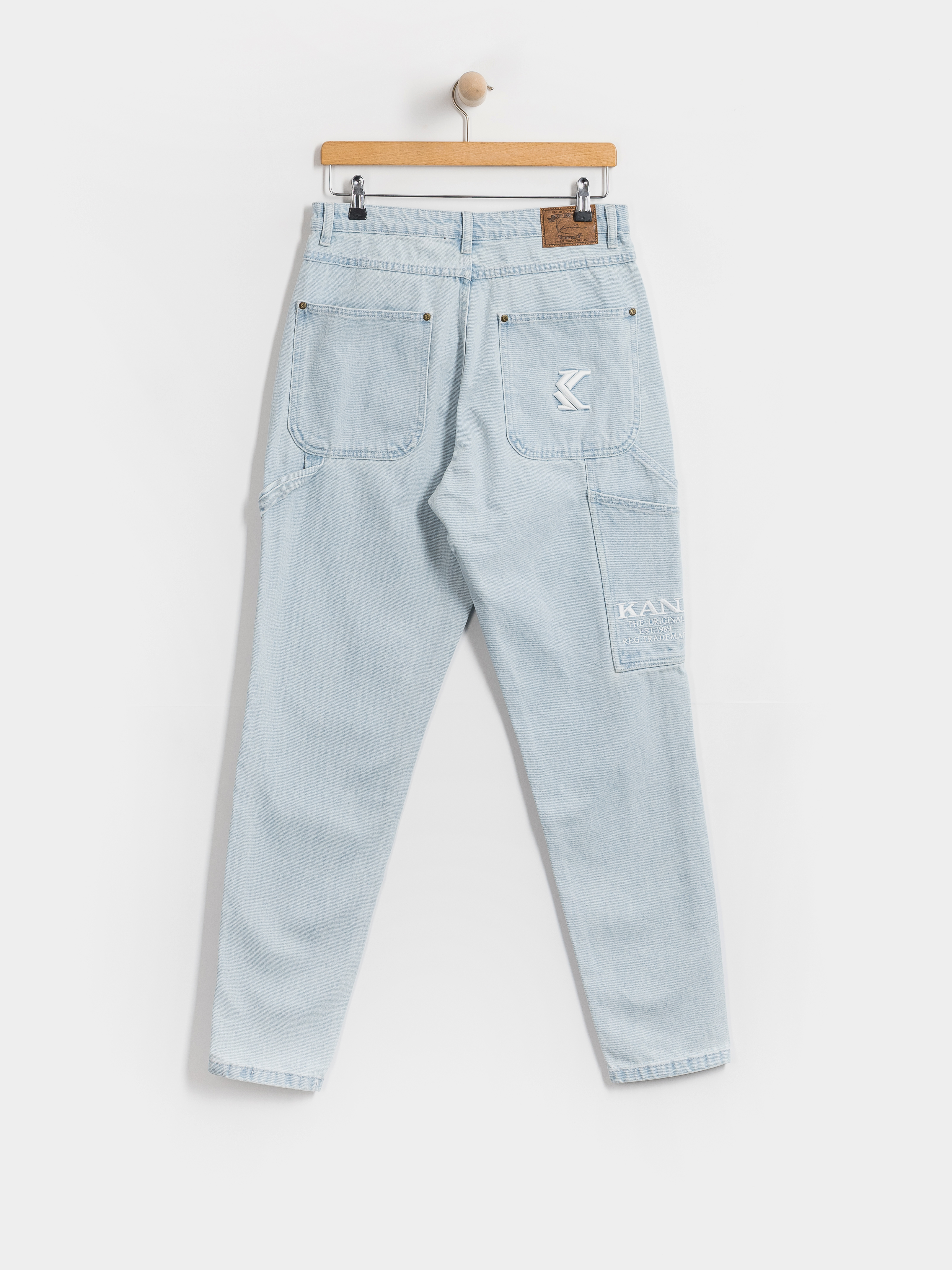 Nohavice Karl Kani Retro Tapered Workwear Denim (bleached blue)
