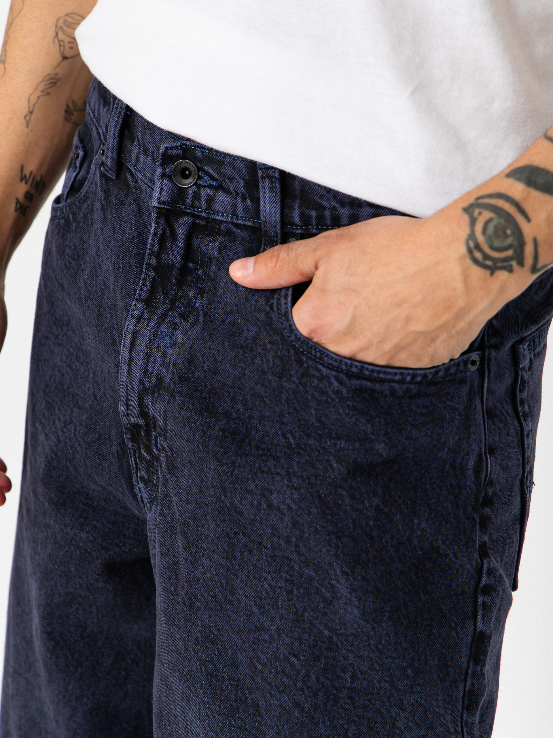 Nohavice Vans Check 5 Baggy Acid Overdyed Denim (deep indigo)
