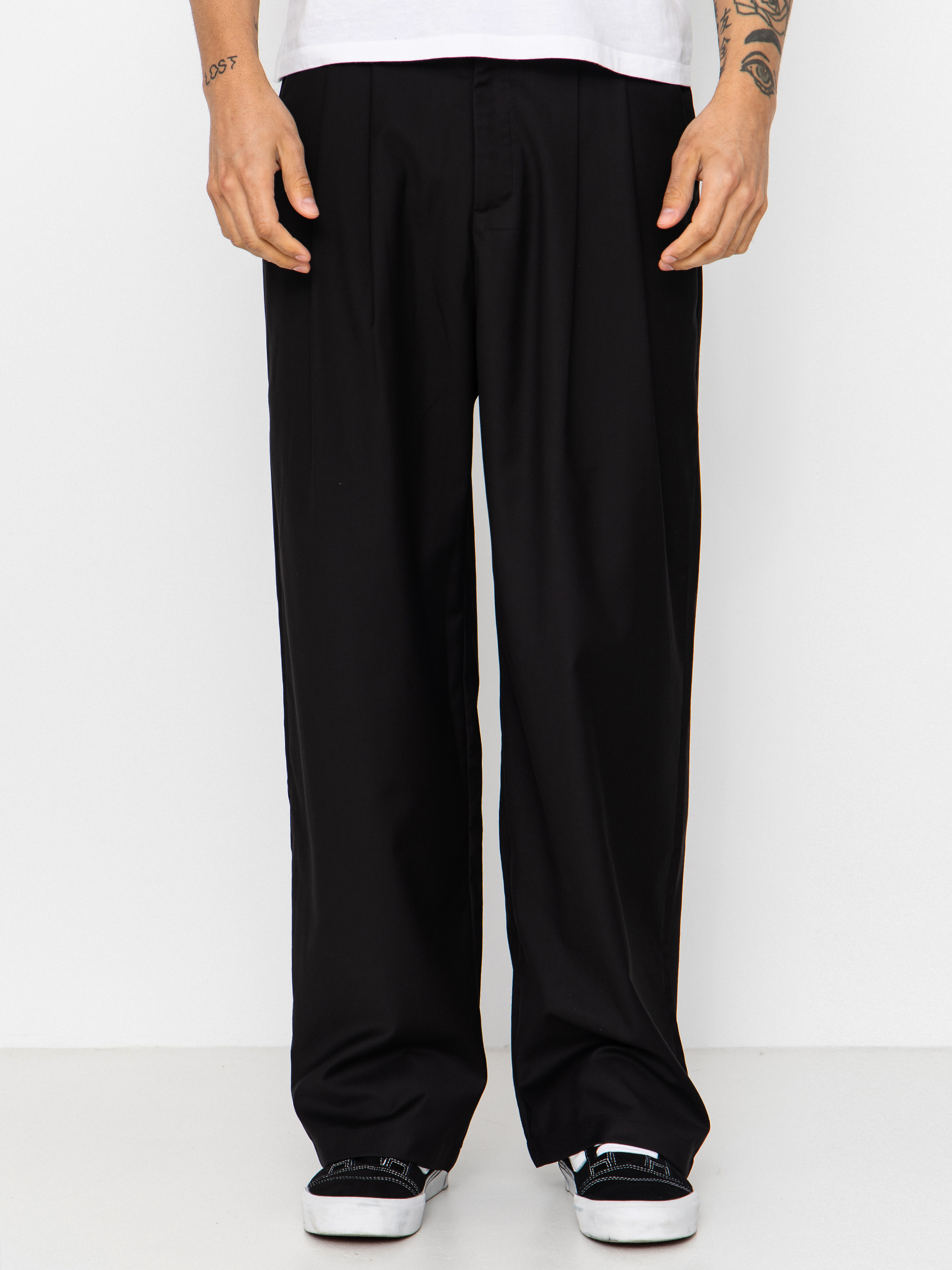 Nohavice Wasted Paris Pleated (black)