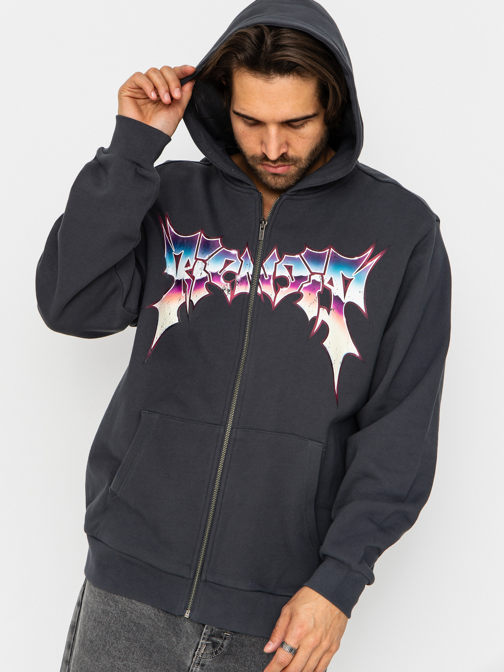 Mikina s kapucňou RipNDip Noid ZHD (charcoal wash)