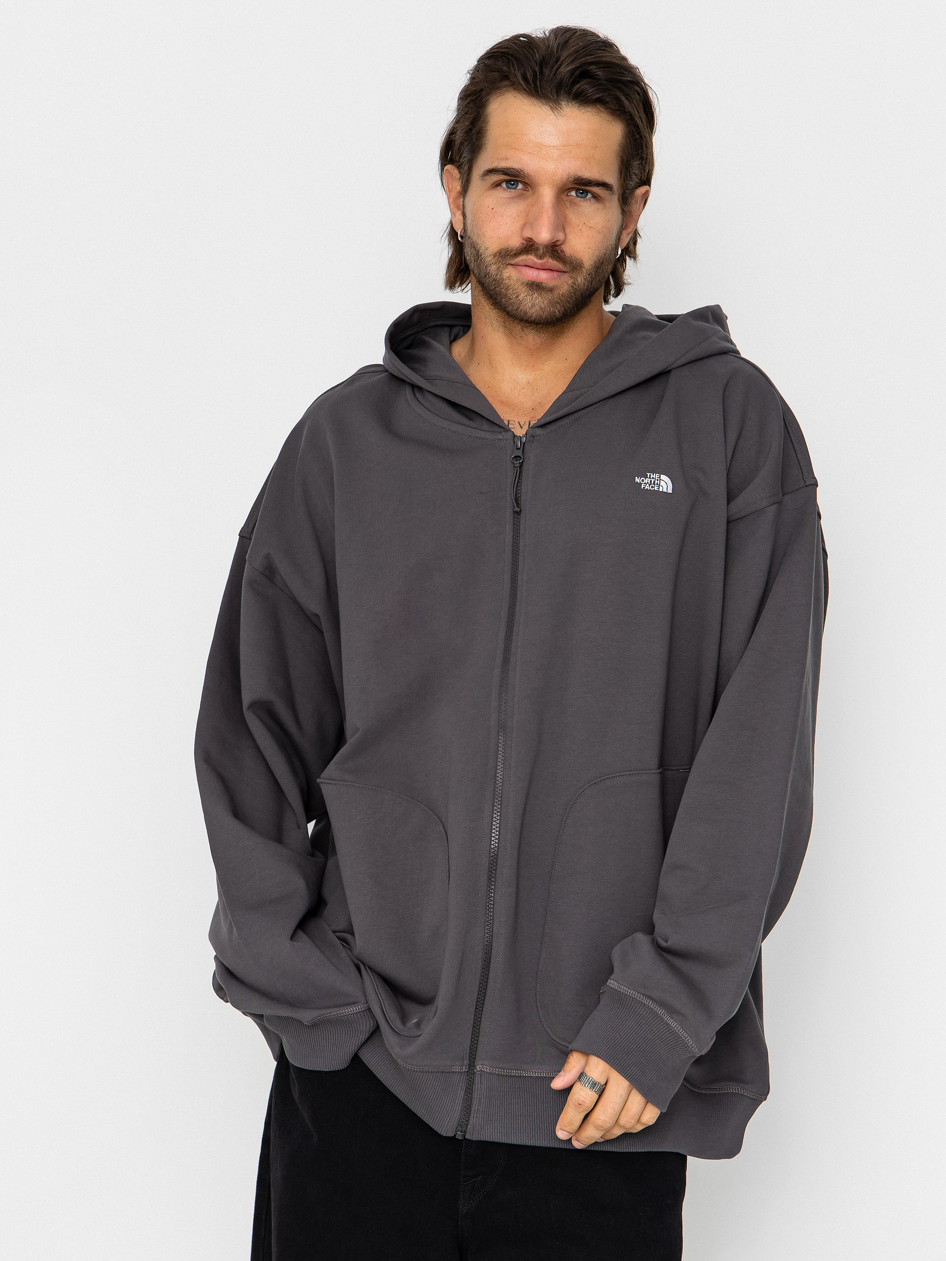 Mikina s kapucňou The North Face Essential Oversize ZHD (anthracite grey)