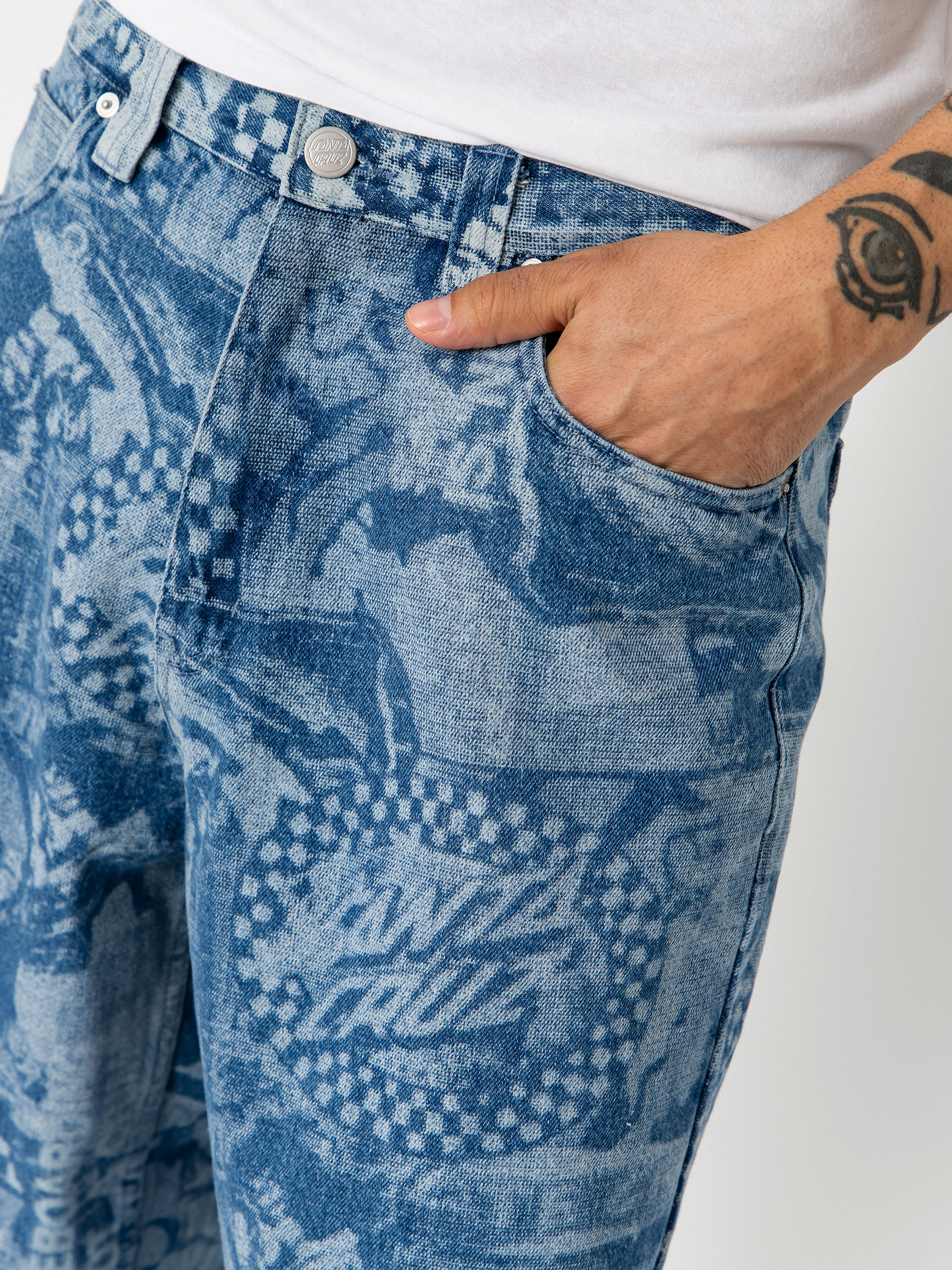 Nohavice Santa Cruz Big (stonewash collage)