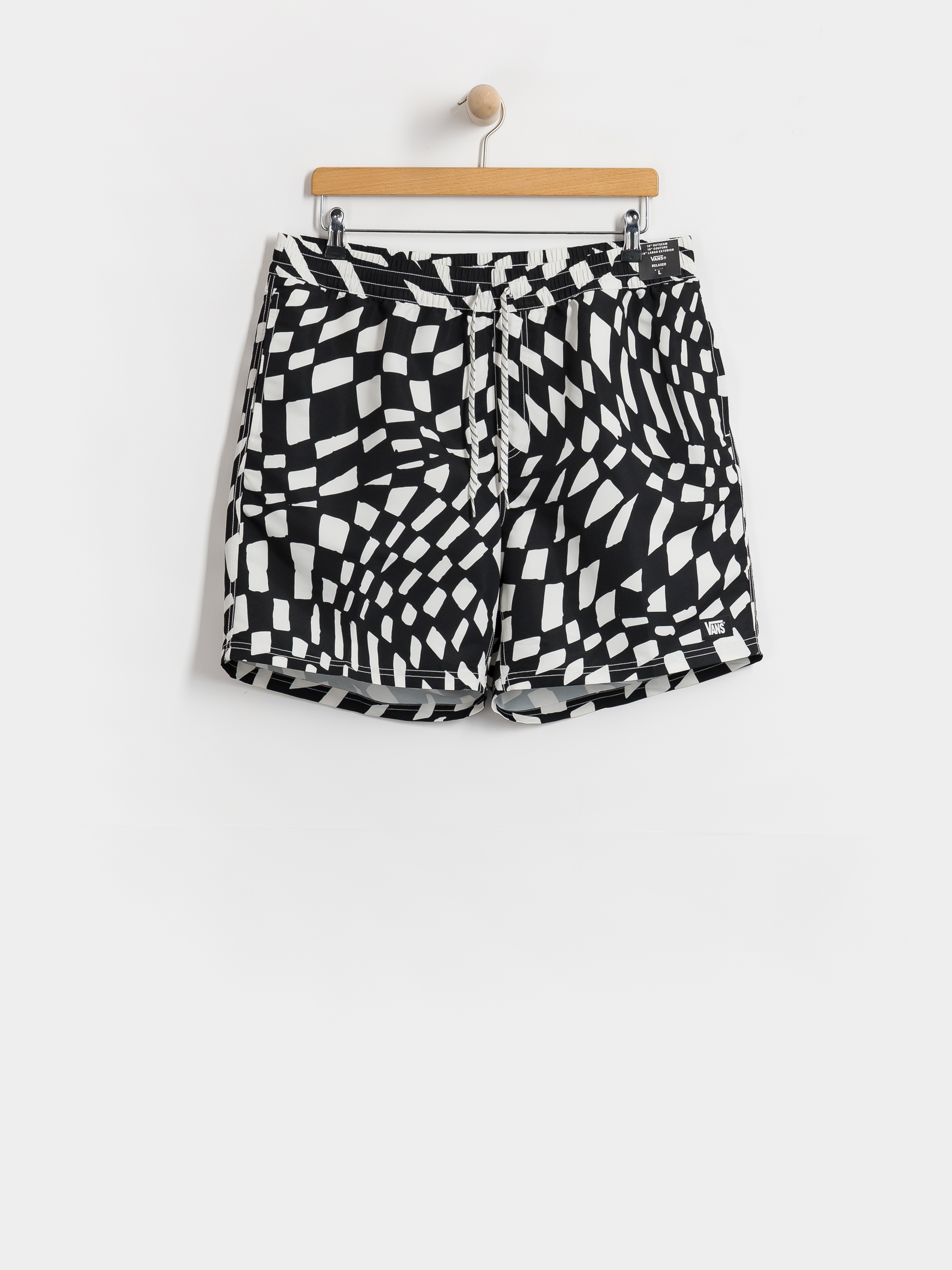 Plážové kraťasy Vans Primary II Elastic Printed (black/white)