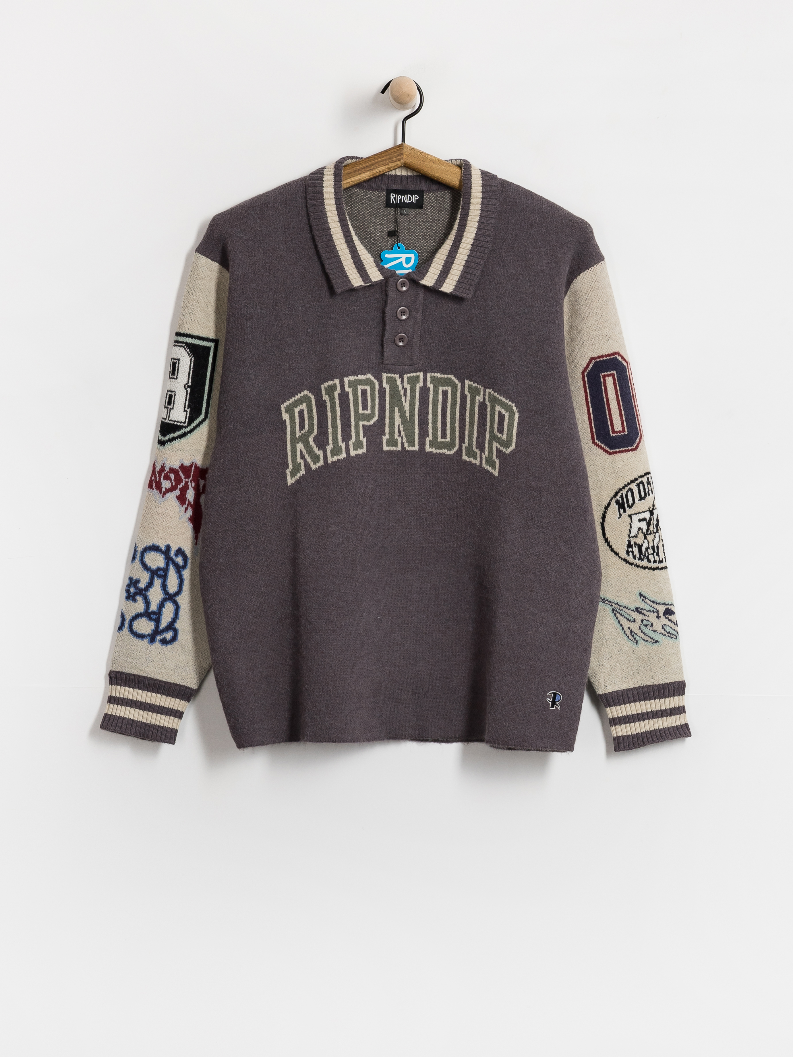 Sveter RipNDip Run It Up Knit (charoal cream)