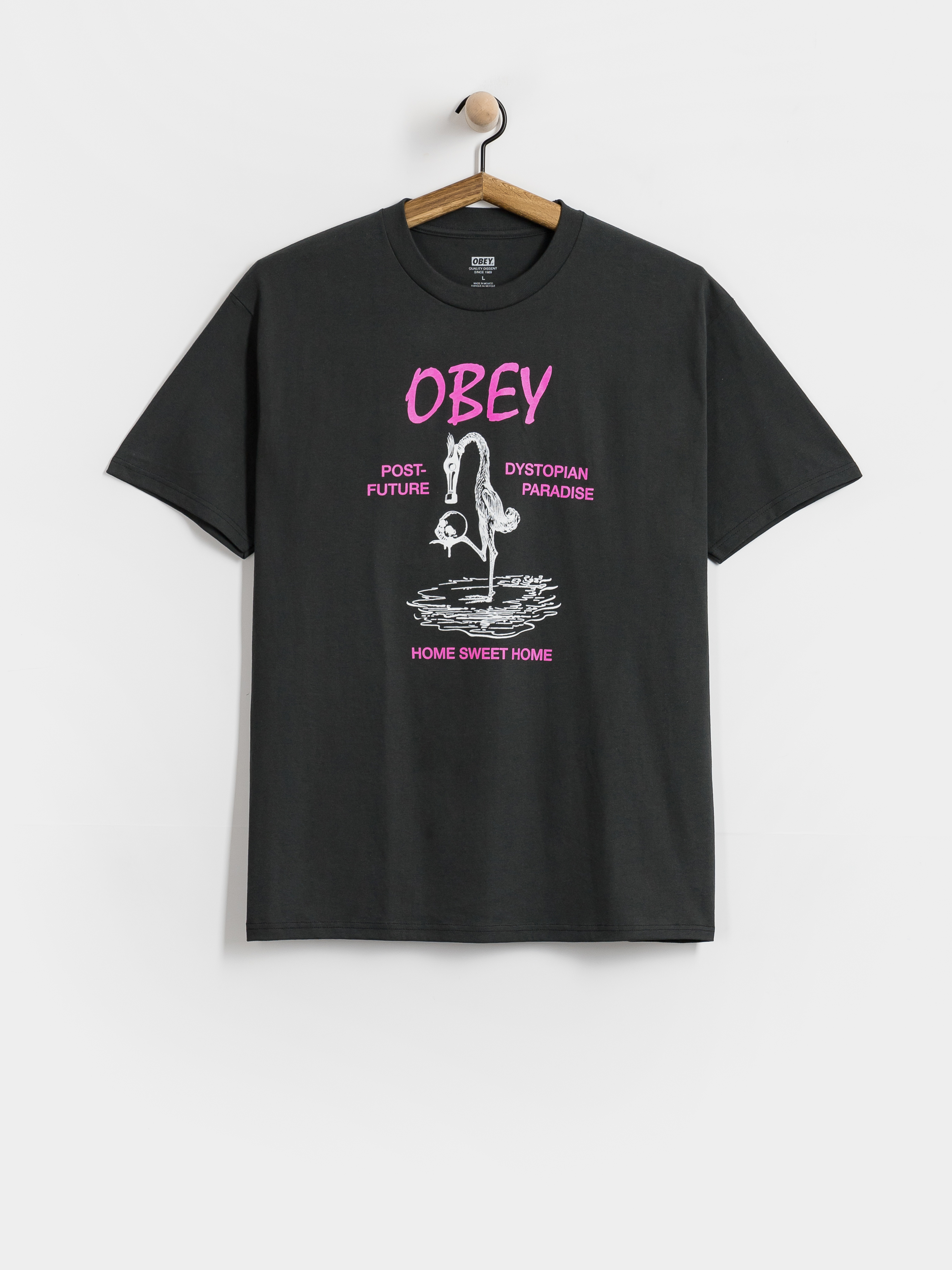 Tričko OBEY Post Future (vintage black)