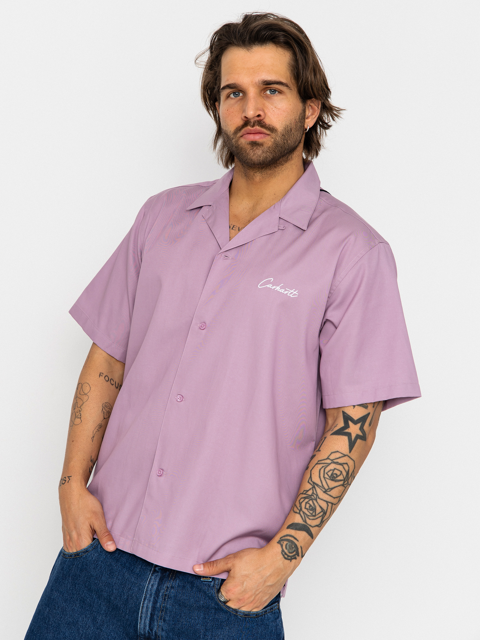 Košeľa Carhartt WIP Delray (gentle purple/white)