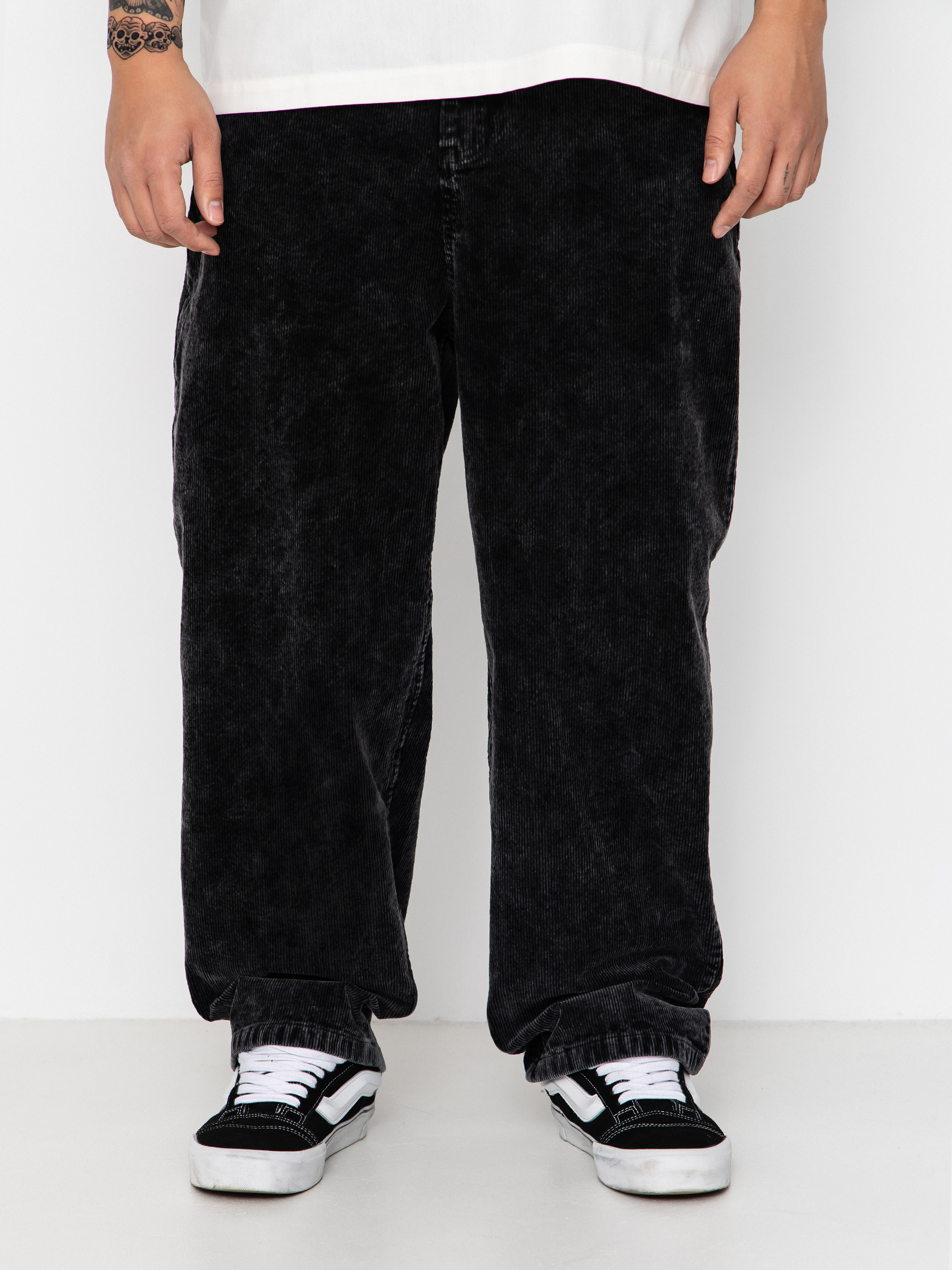 Nohavice Wasted Paris Faded Corduroy Casper (faded black)