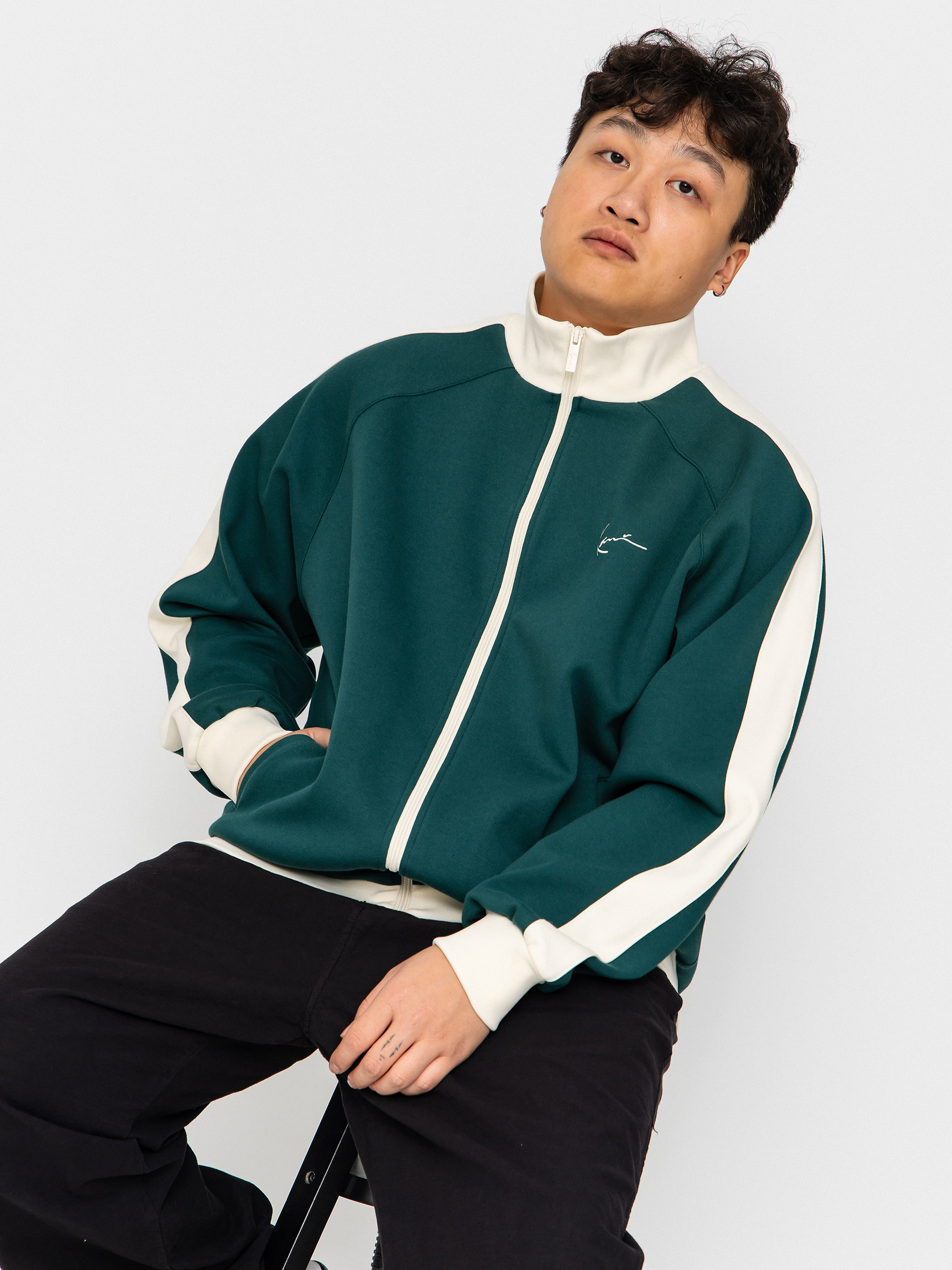 Mikina Karl Kani Signature Sidestripe Pique (green)