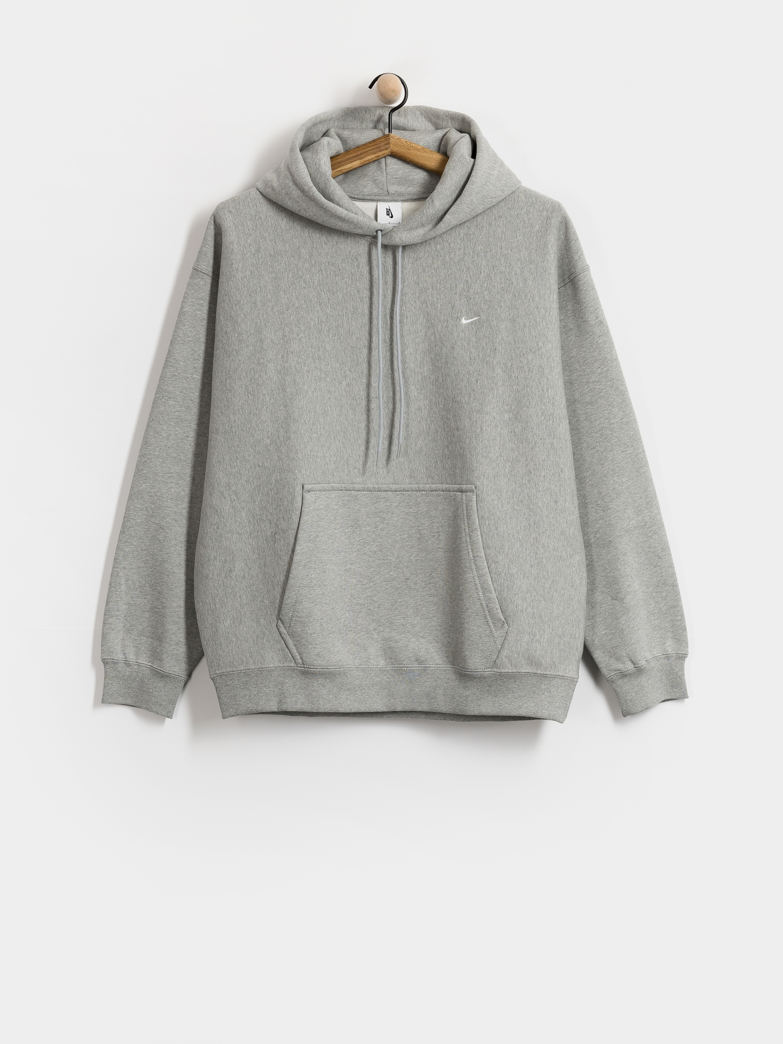 Mikina s kapucňou Nike SB Solo Swoosh HD (dk grey heather/lt smoke grey/white)