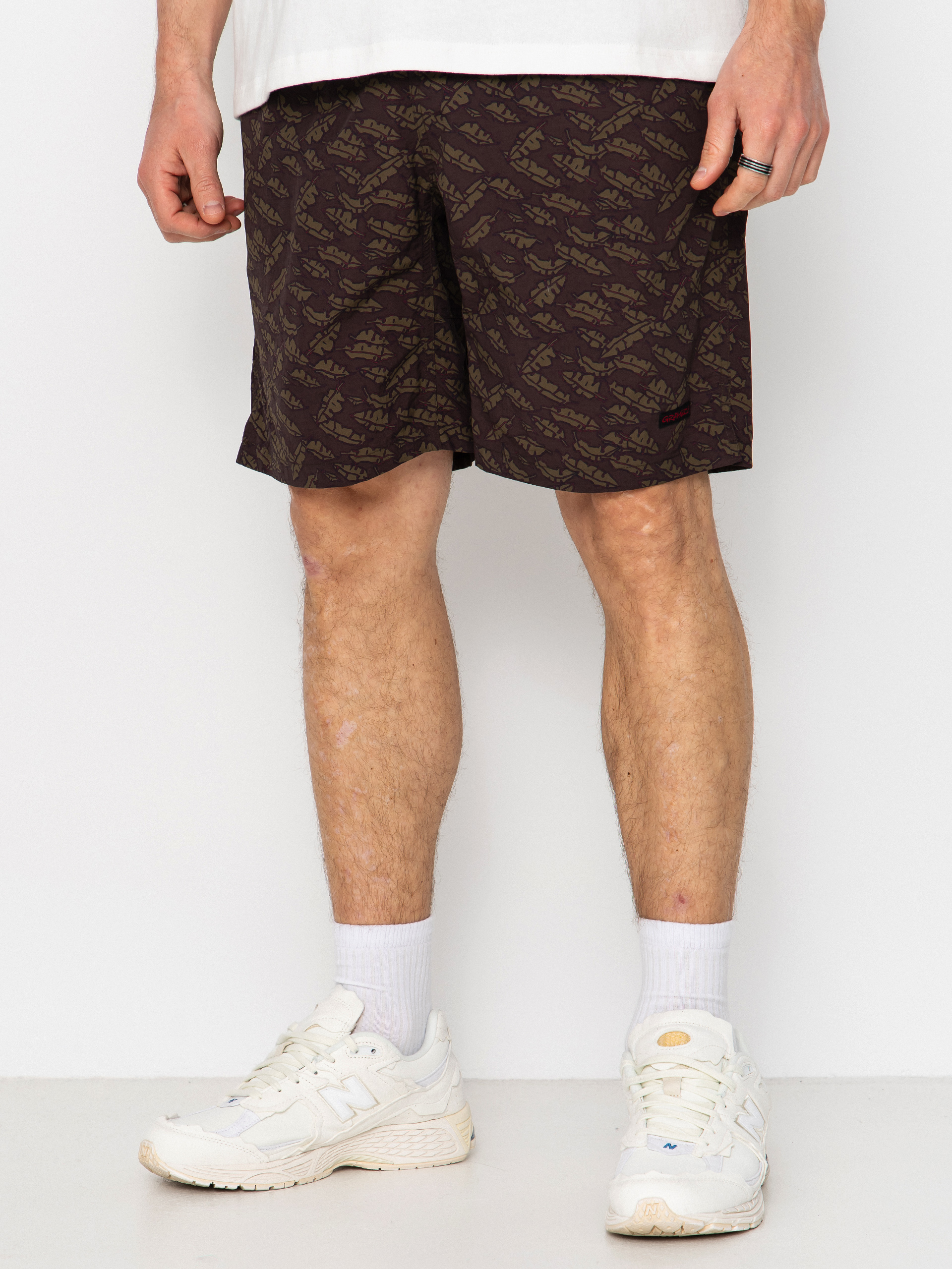 Krau0165asy Gramicci Nylon Packable G-Short (brown leaf)