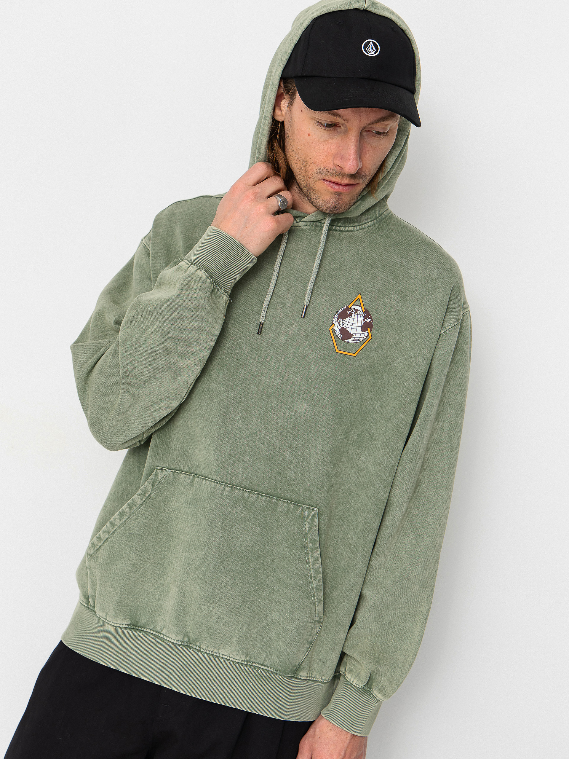 Mikina s kapucňou Volcom Earth Tripper HD (brolive)
