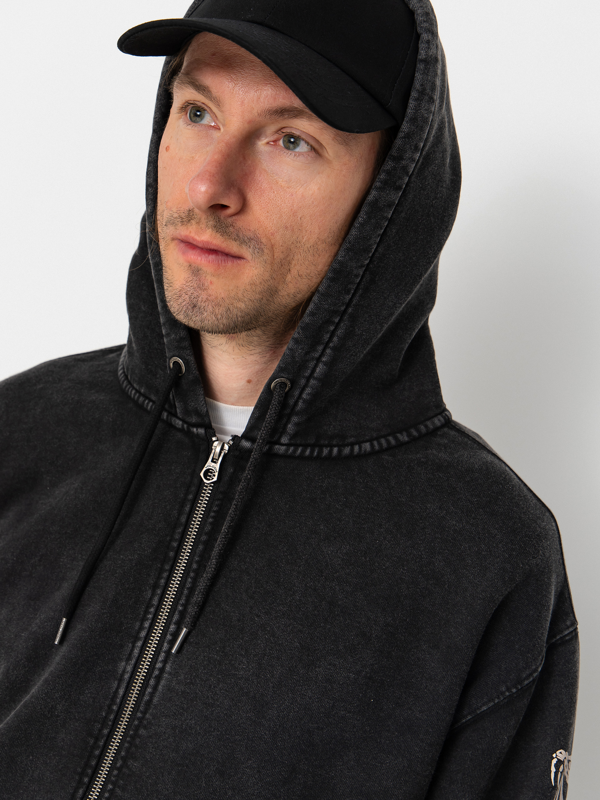 Mikina Volcom Die By The Stone ZIP (light acid black)