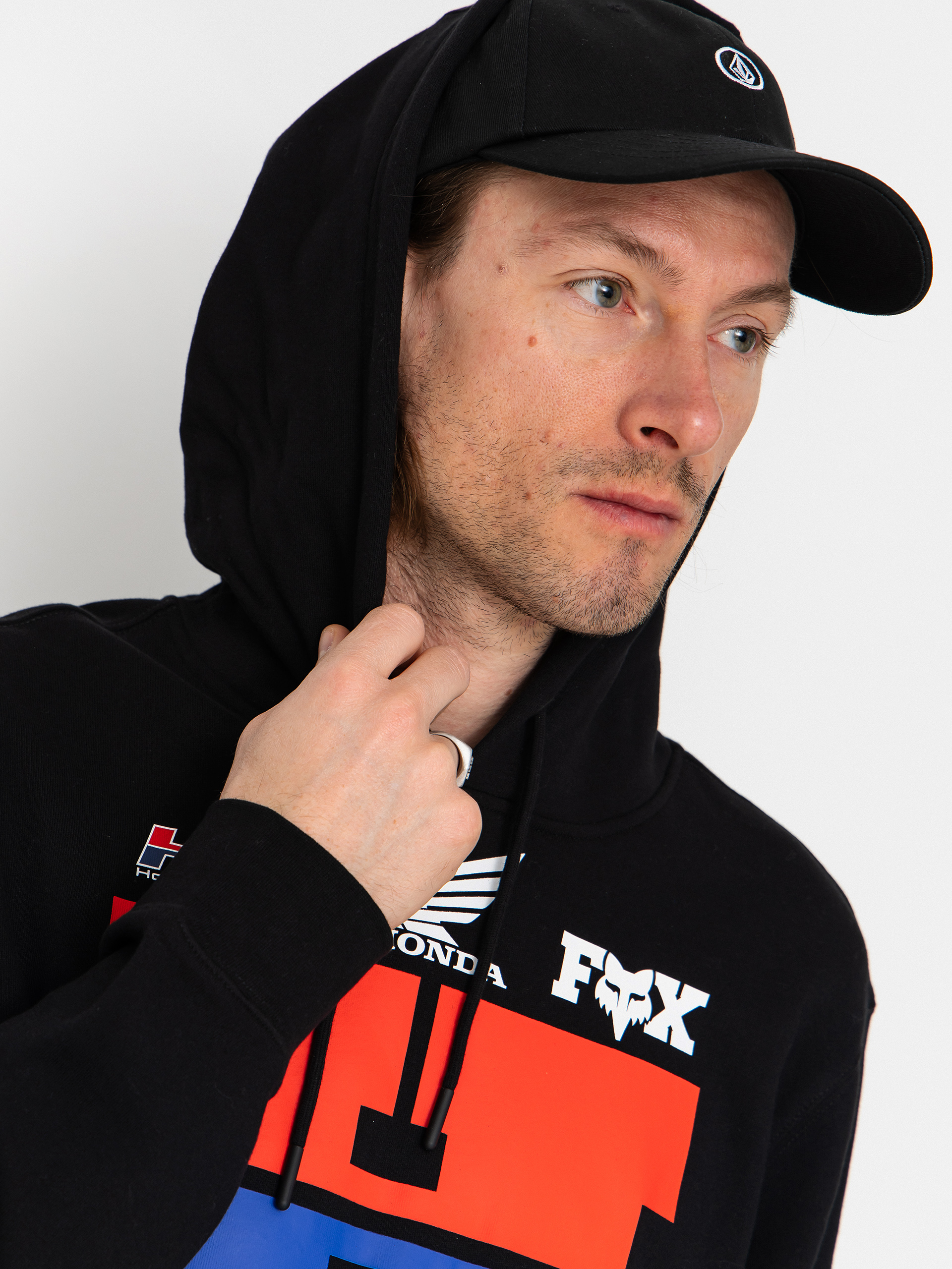 Mikina s kapucňou Fox Honda HD (black)