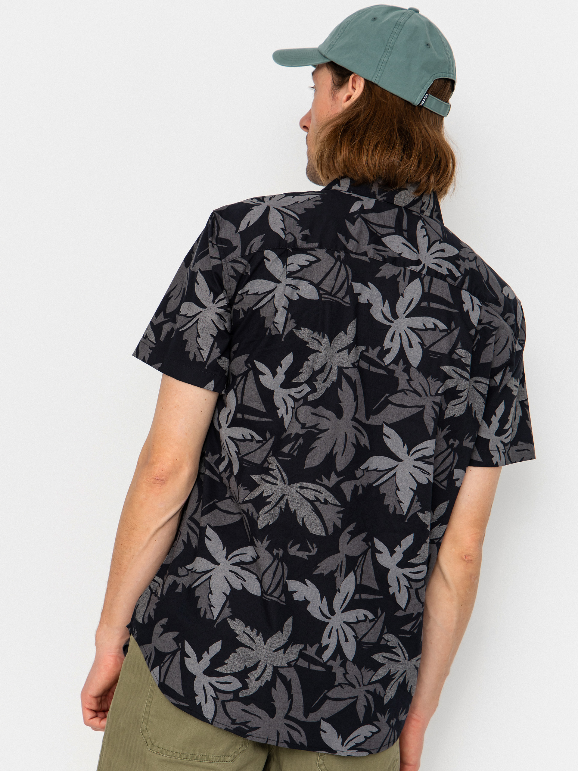 Košeľa Brixton Charter Print (black/trooper/future grey palm)