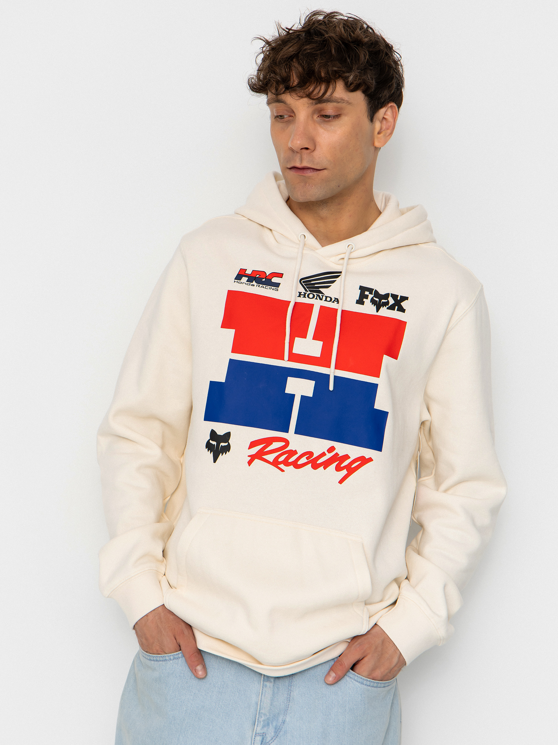 Mikina s kapucňou Fox Honda HD (off white)