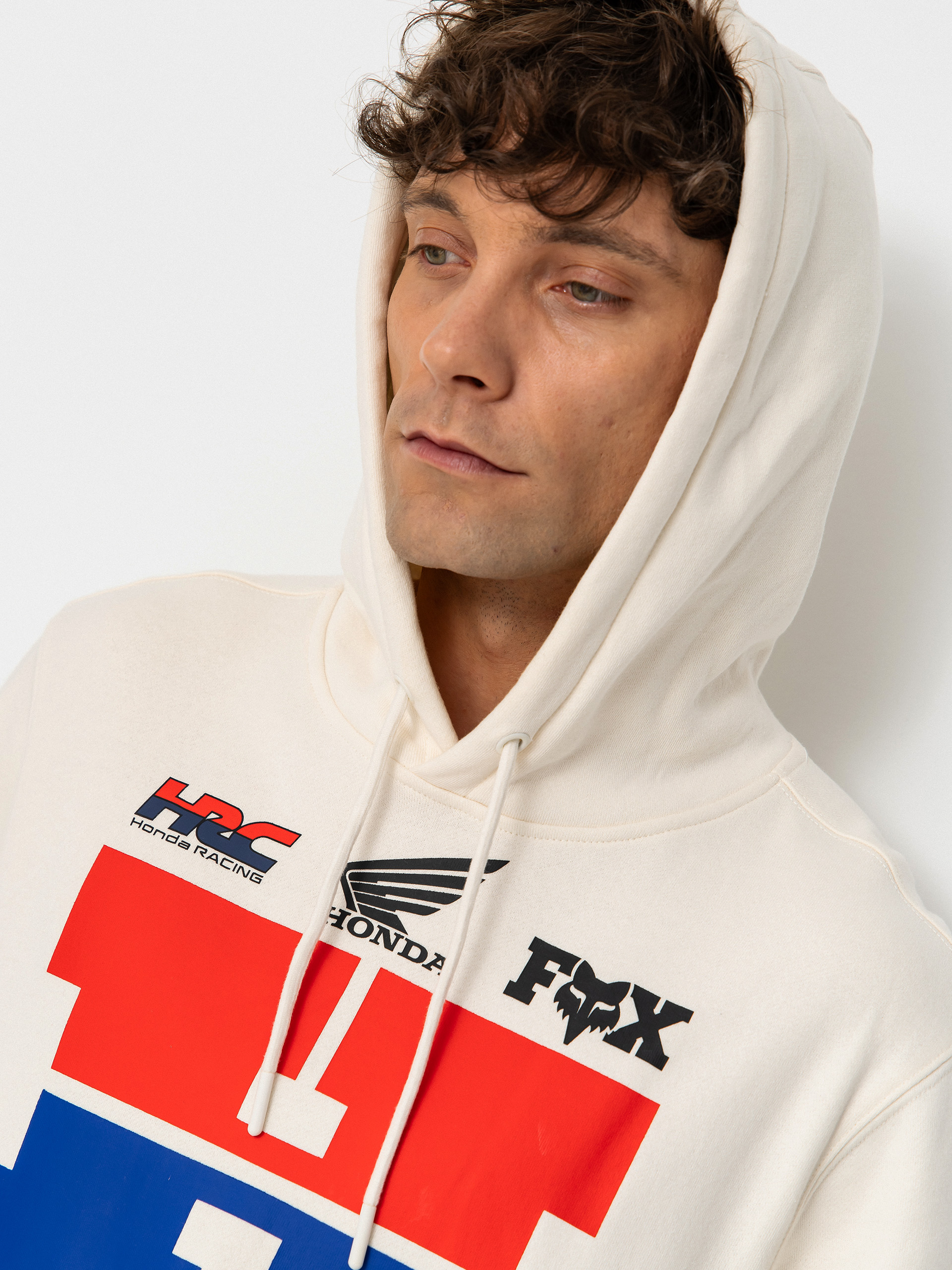 Mikina s kapucňou Fox Honda HD (off white)