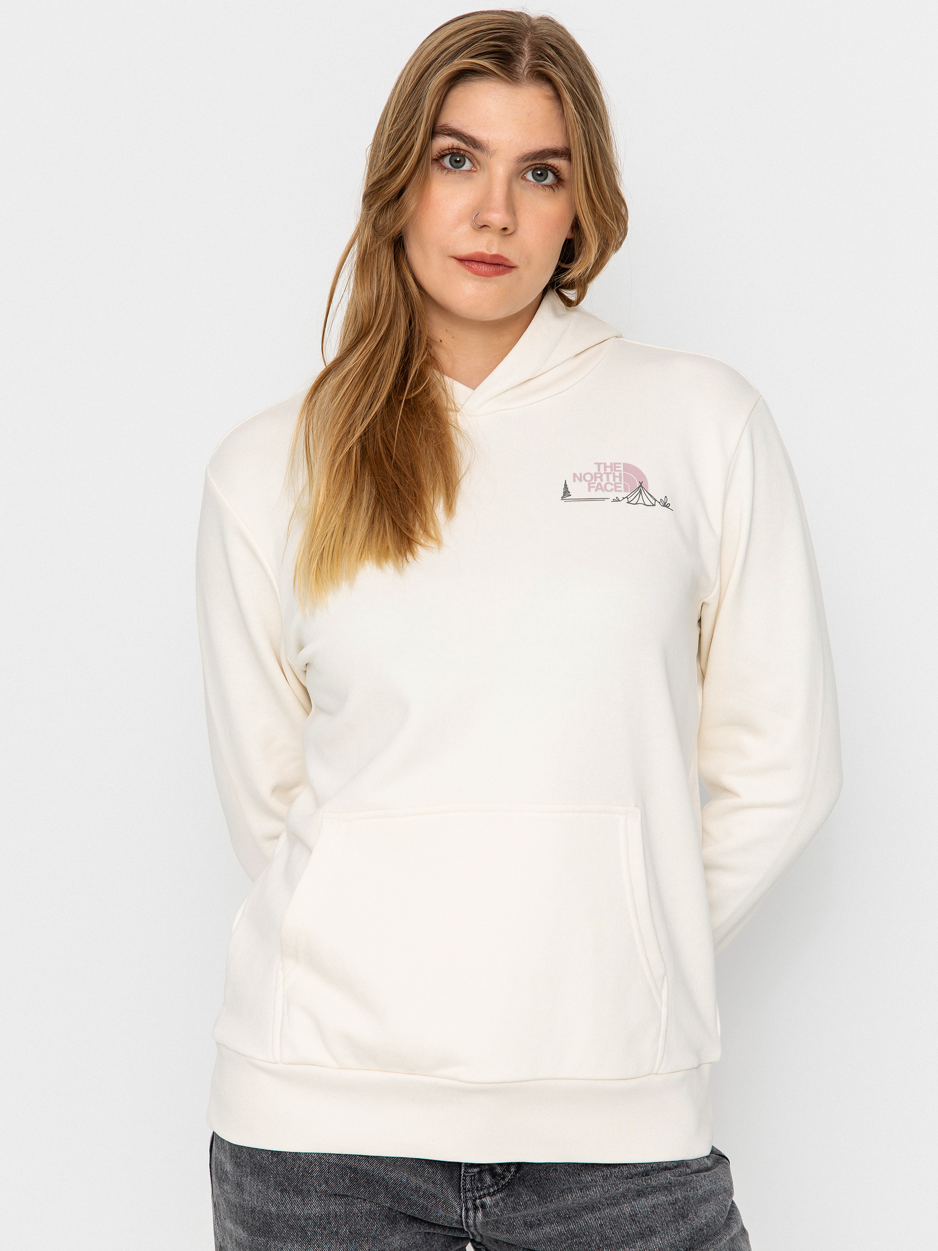 Mikina s kapucňou The North Face Monte HD Wmn (white dune)