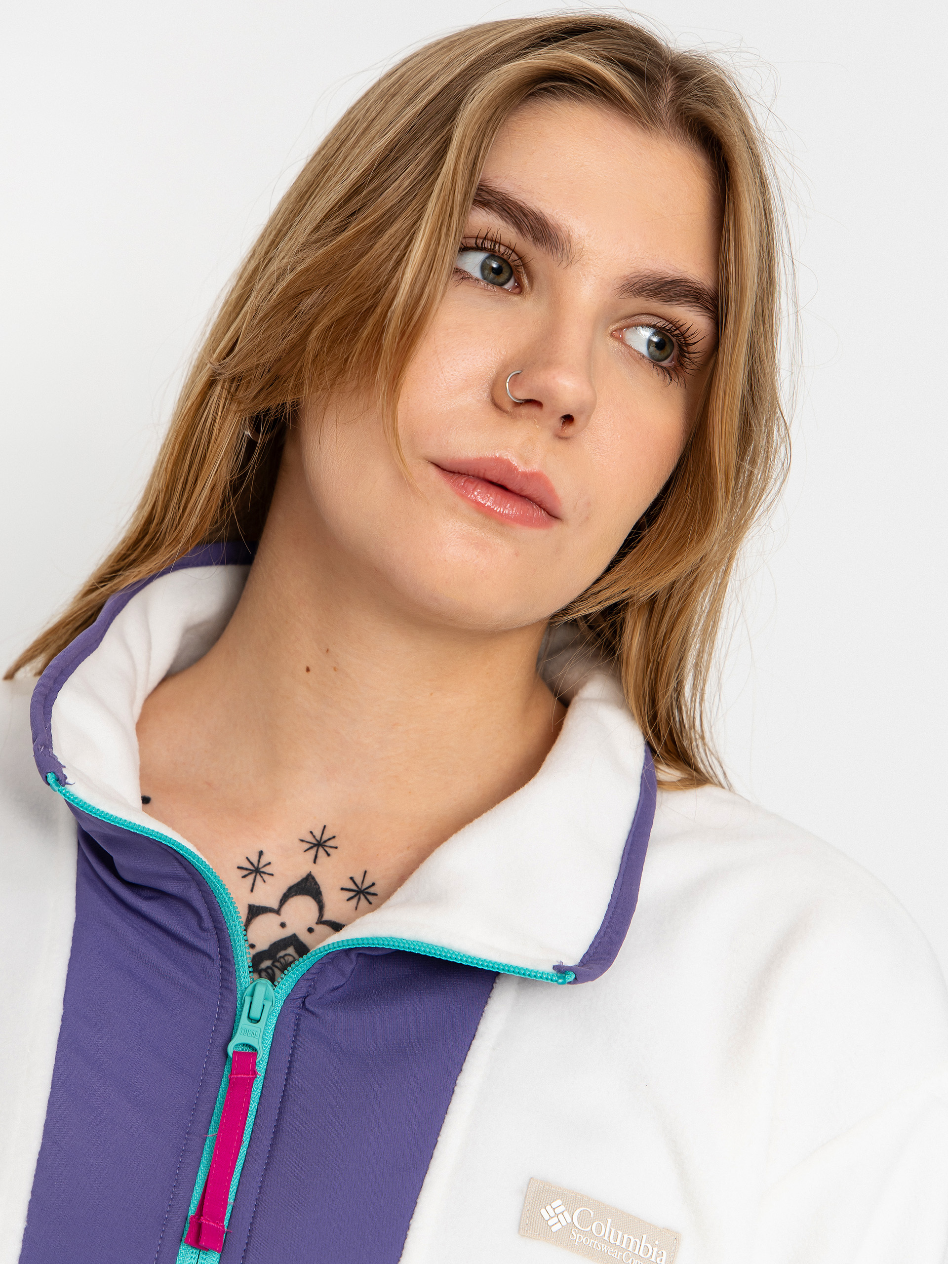 Pánsky Flísová mikina Columbia Sequoia Grove Half Zip (sea salt/stormwatch)