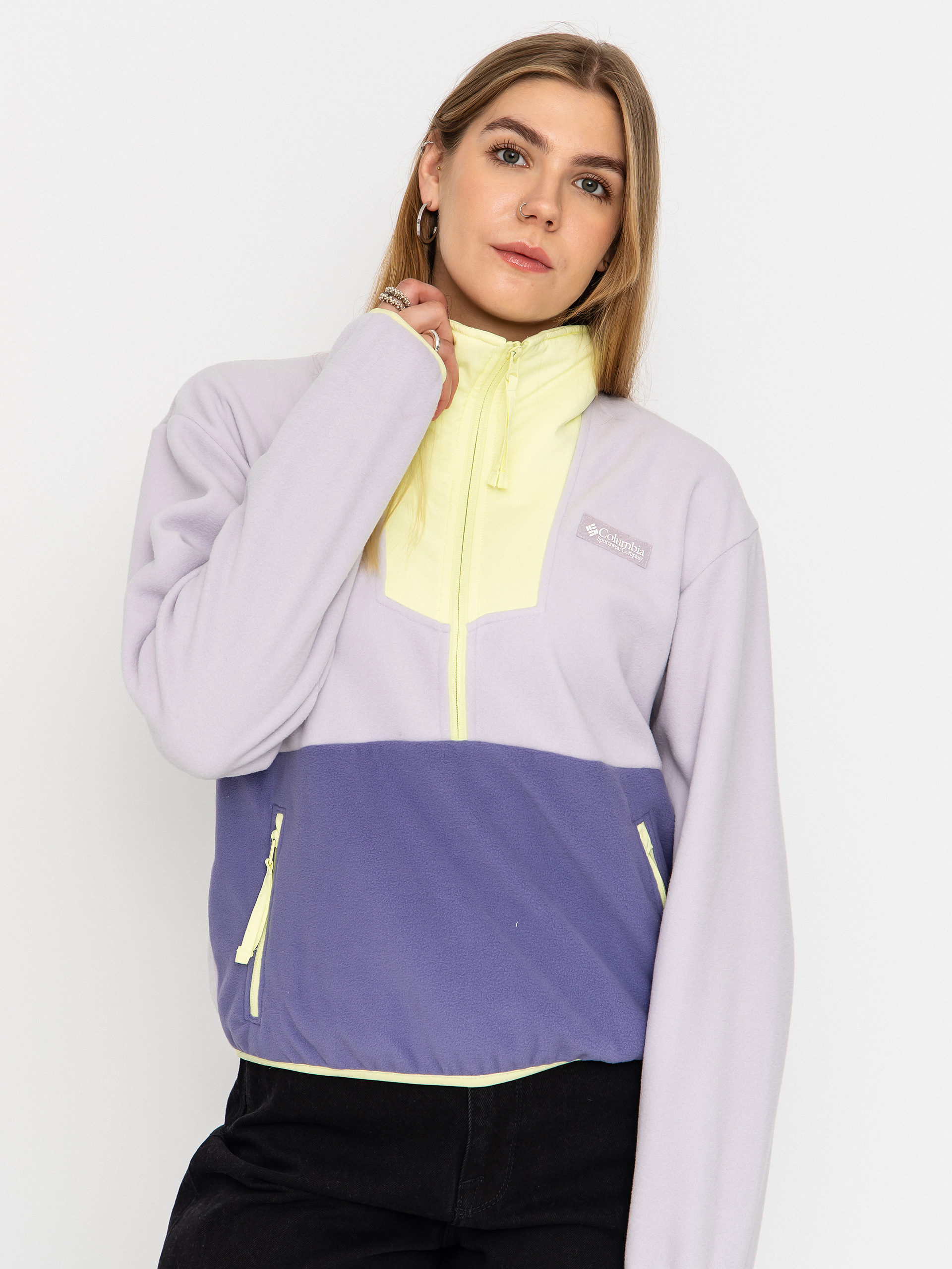 Flísová mikina Columbia Sequoia Grove 1/2 Zip Wmn (lavender pearl/stormwatch/citron haze)