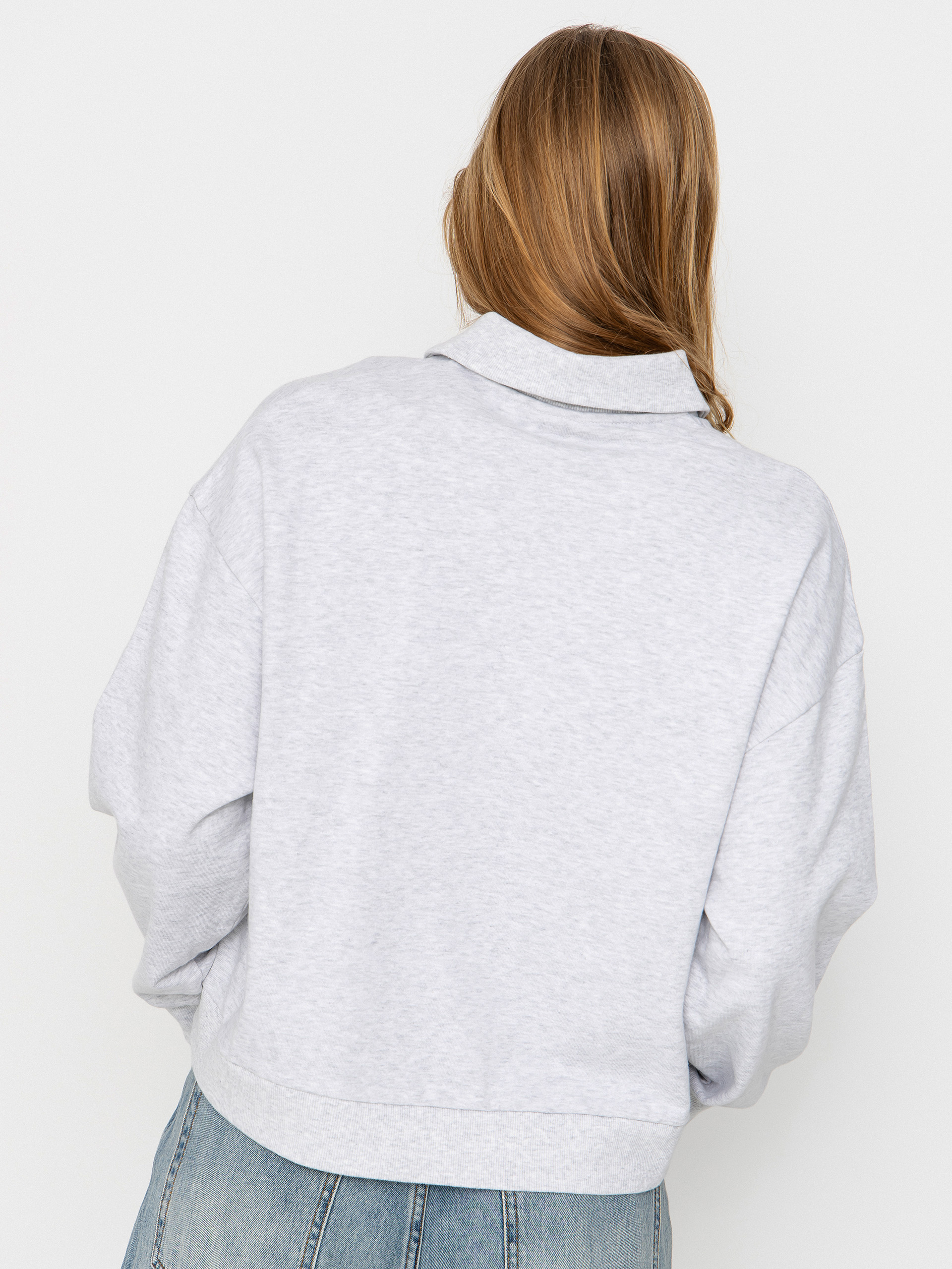 Mikina Carhartt WIP Brenta Polo Wmn (ash heather/white)
