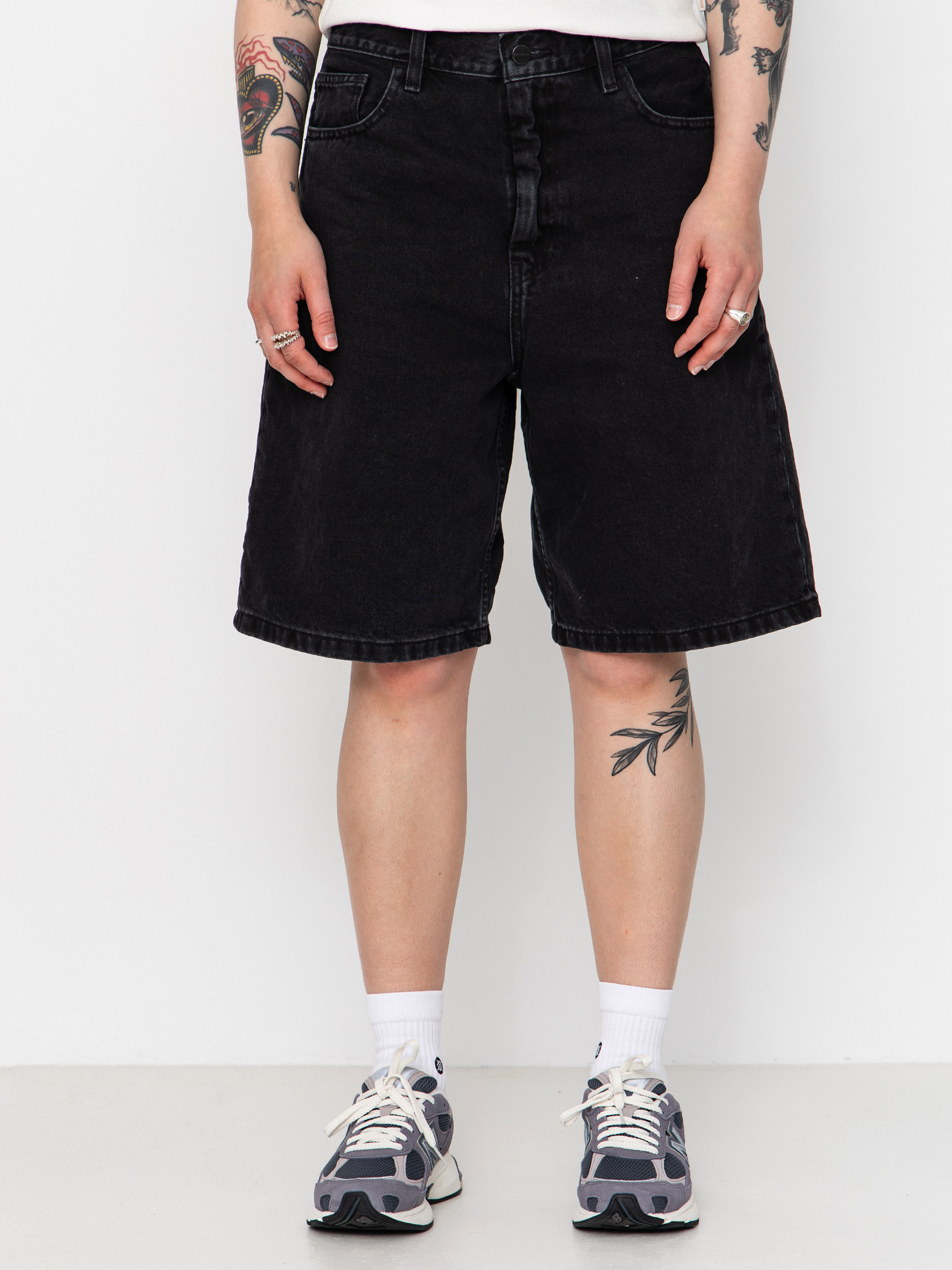 Kraťasy Carhartt WIP Brandon Wmn (black stone washed)