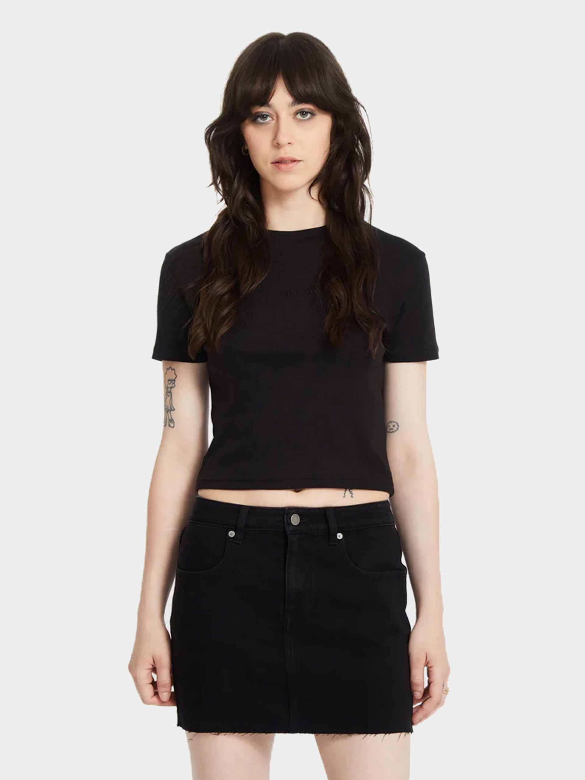 Tričko Volcom Volcomstone Tight Crop Wmn (black)