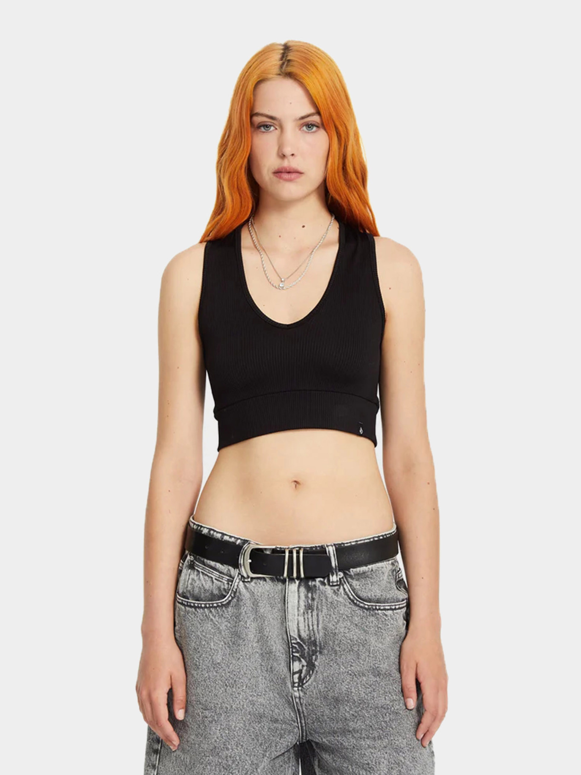 Tričko Volcom Gimmestank Rib Wmn (black)