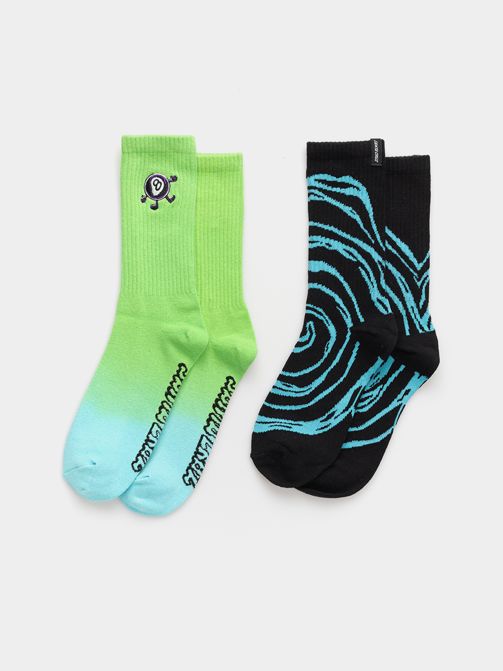 Ponožky Santa Cruz Winkowski Vertigos 2pk (tie dye & black)