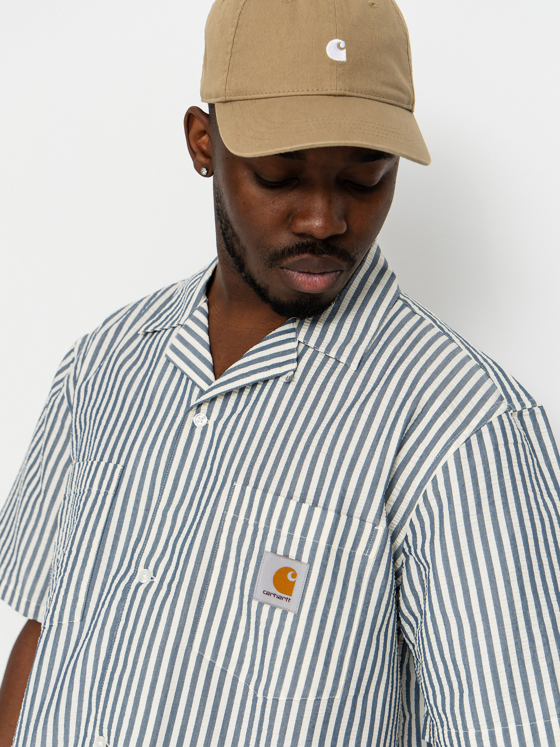 Košeľa Carhartt WIP Leavel (leavel stripe/blue river/wax)