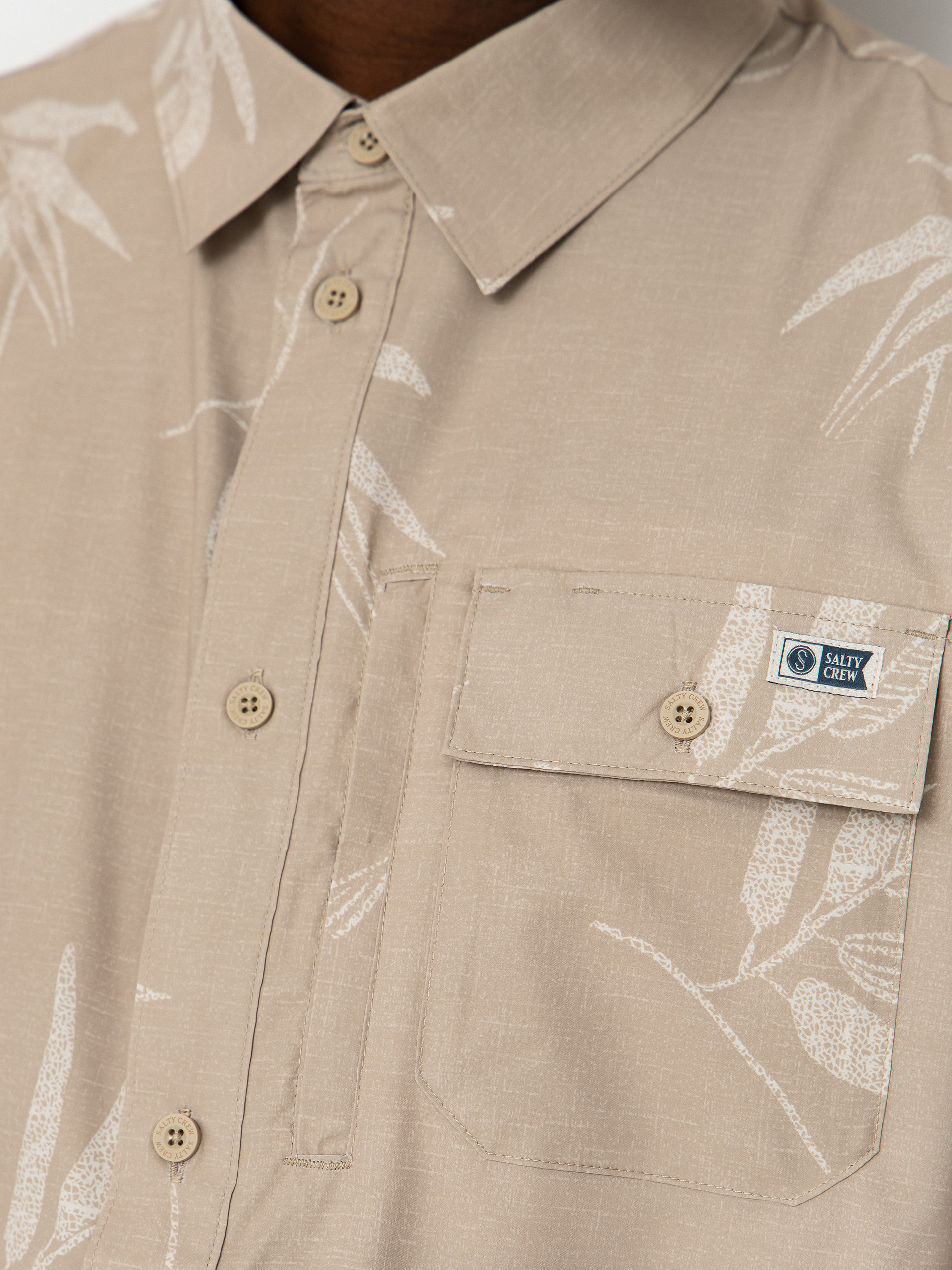 Košeľa Salty Crew Flagship Uv Button Up (dark khaki)