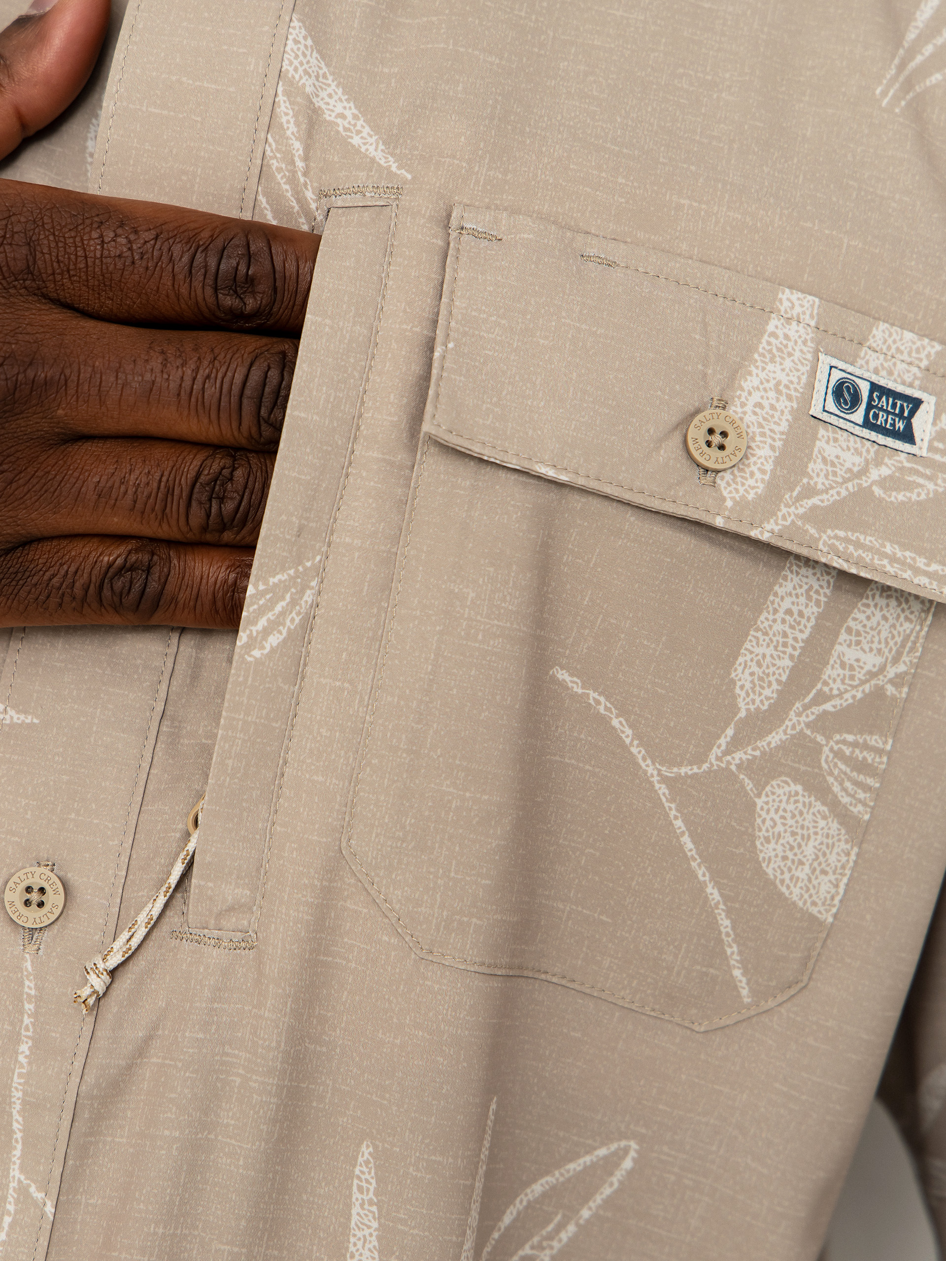 Košeľa Salty Crew Flagship Uv Button Up (dark khaki)