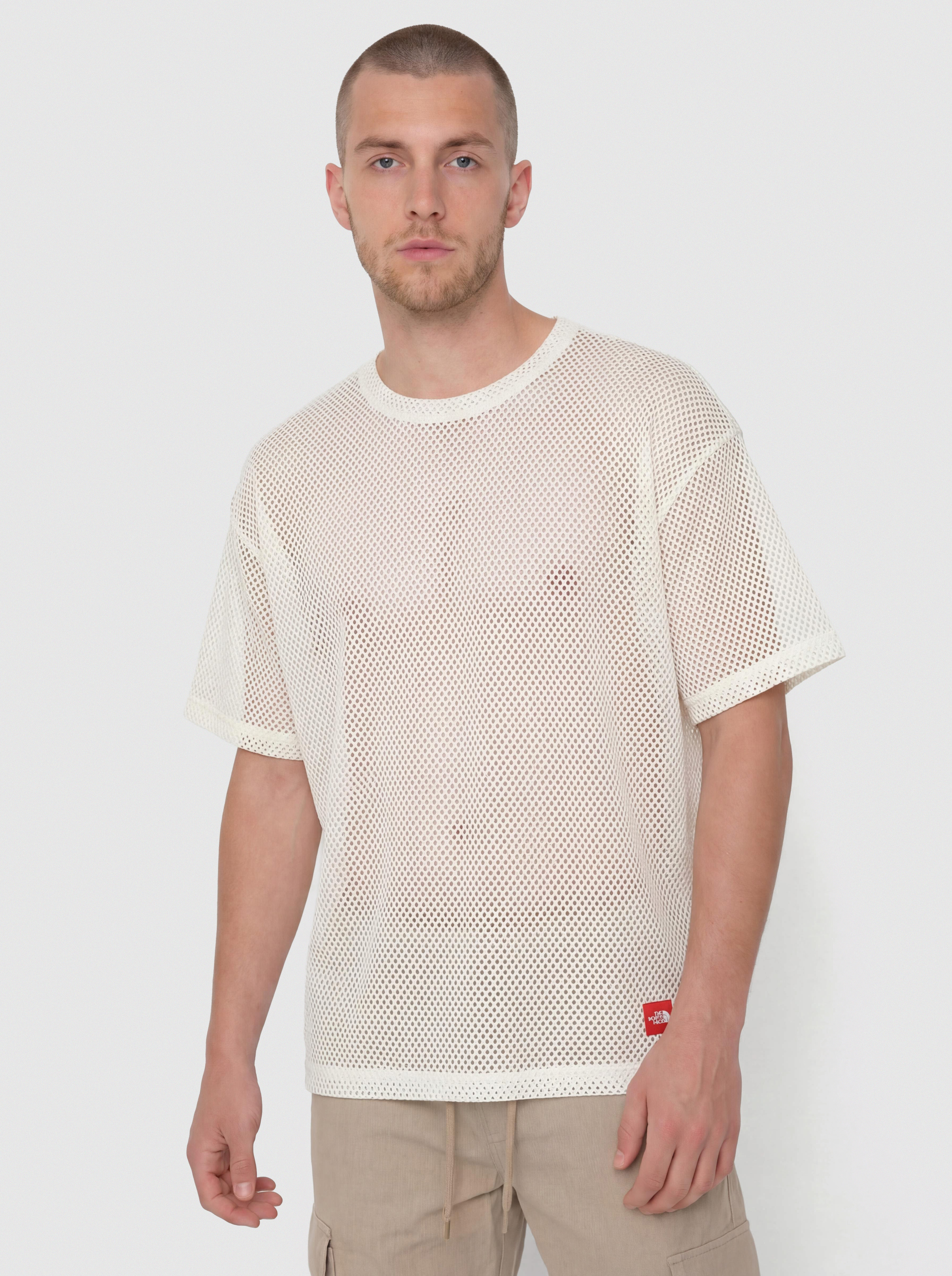 Tričko The North Face Tnf Red Box Mesh (white dune)