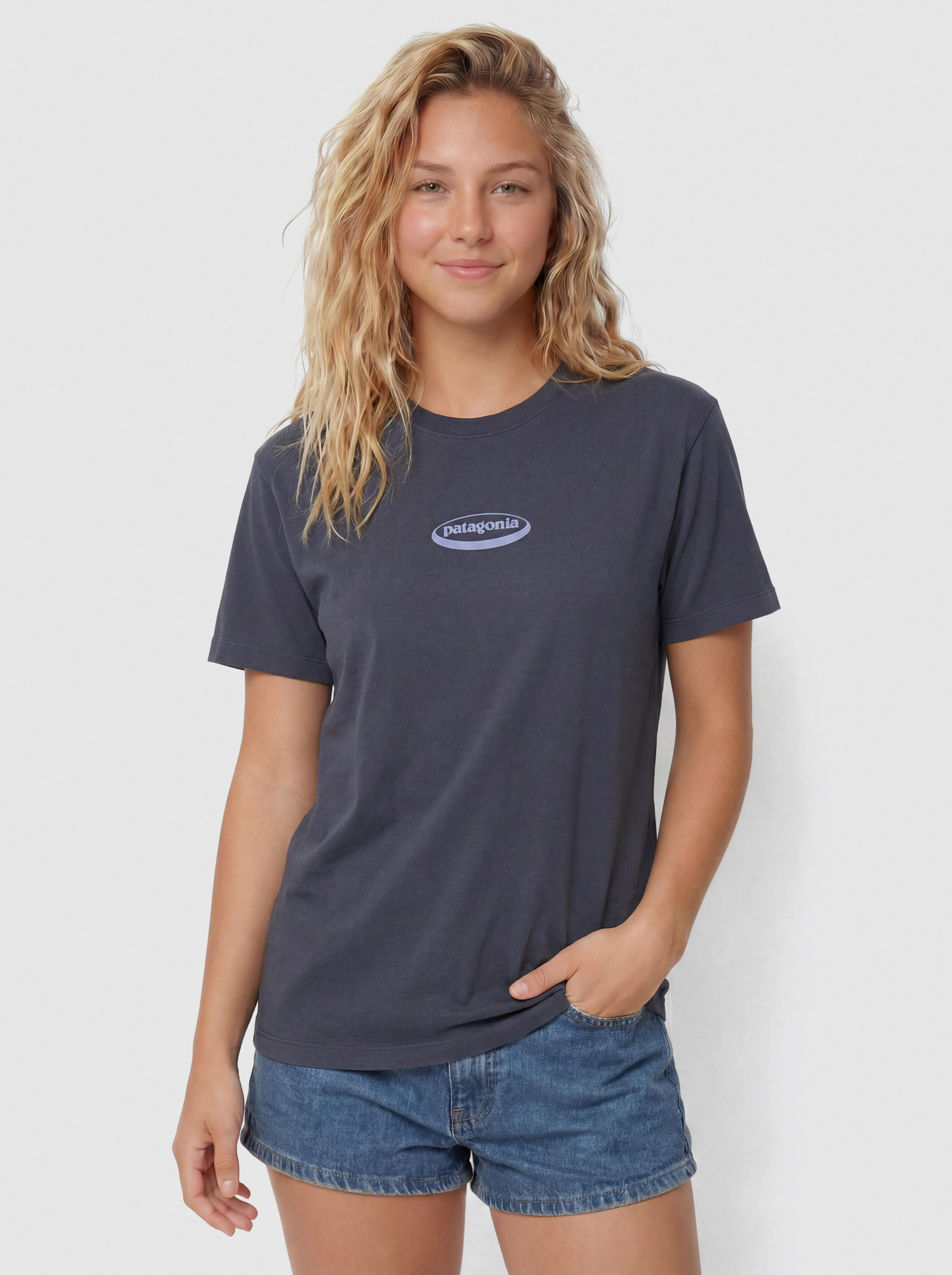Tričko Patagonia 95 Oval Logo Oversized Wmn (smolder blue)