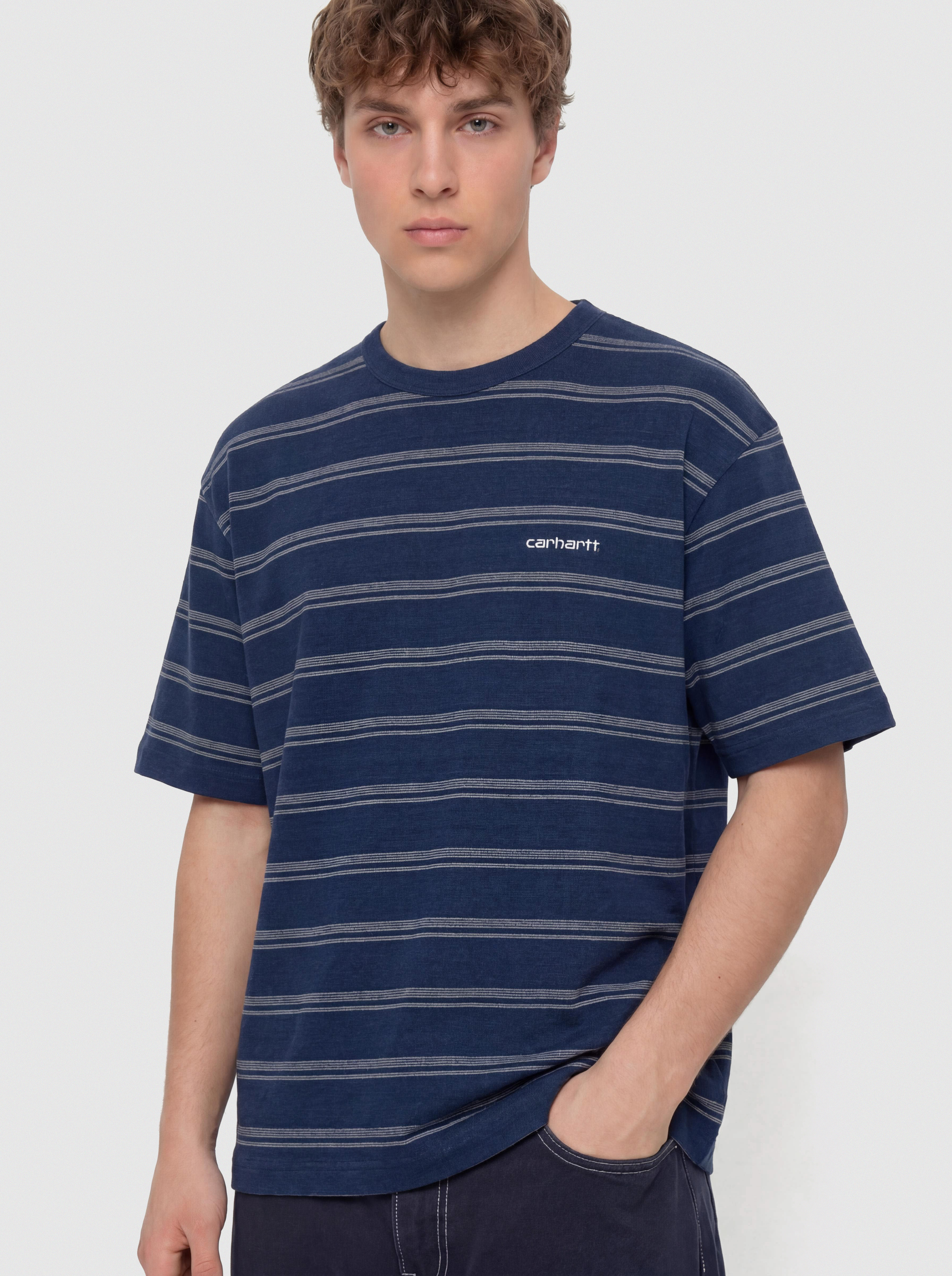 Tričko Carhartt WIP Matti (matti stripe/blue/phlox)
