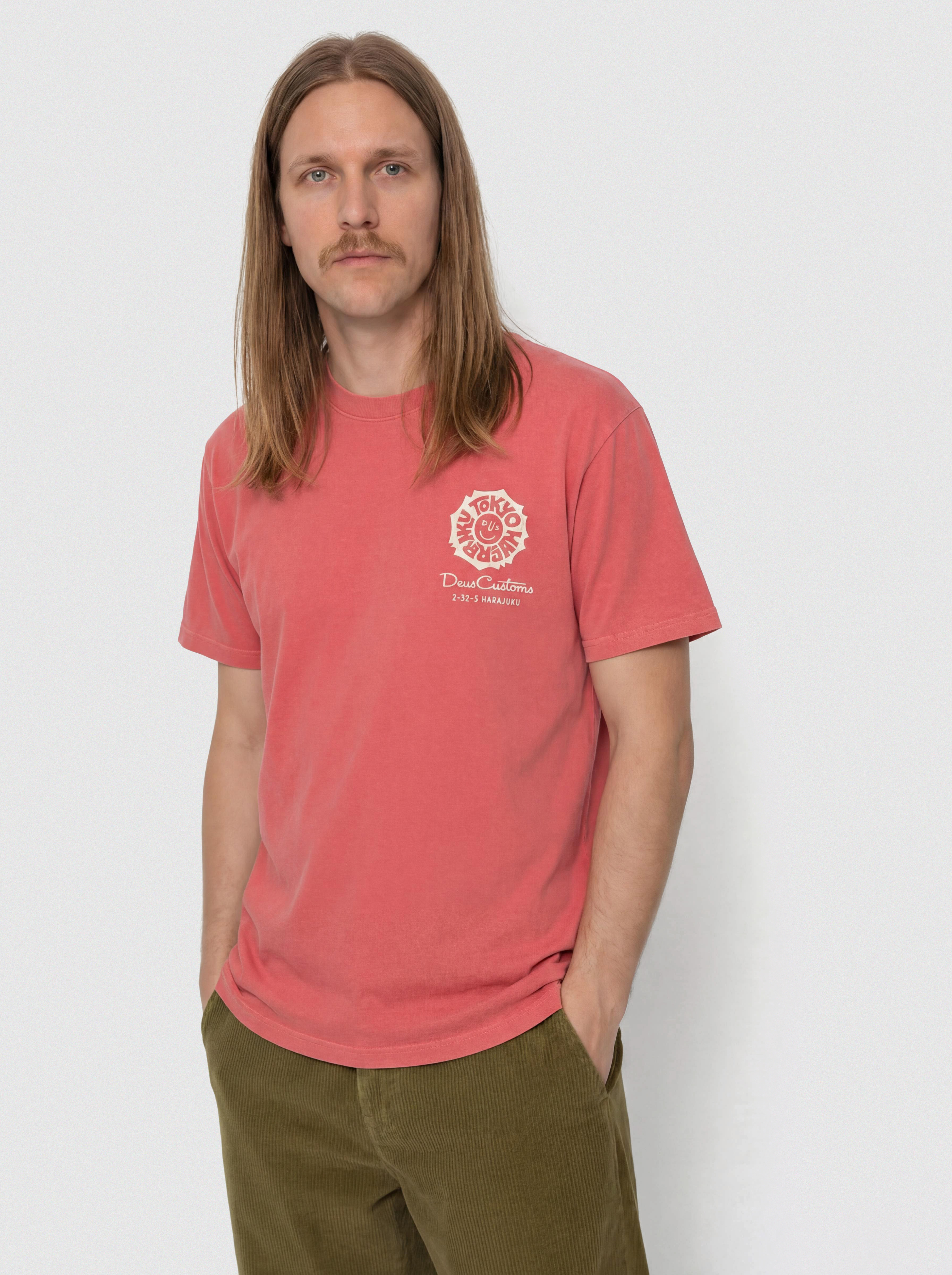 Tričko Deus Ex Machina Tokyo Address (melon red)