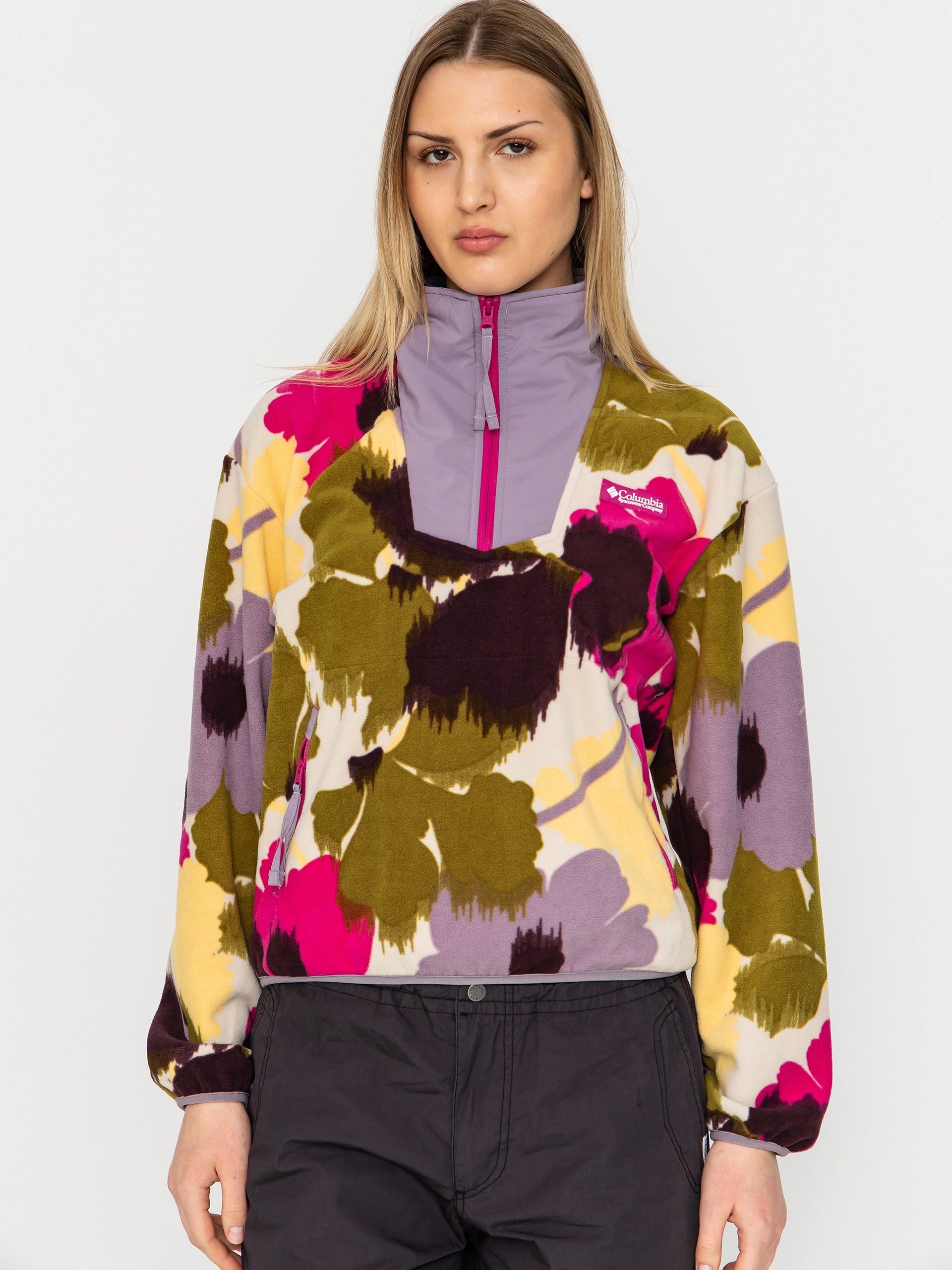 Flu00edsovu00e1 mikina Columbia Sequoia Grove Printed Half Zip Wmn (fuchsia/ikatbloom)