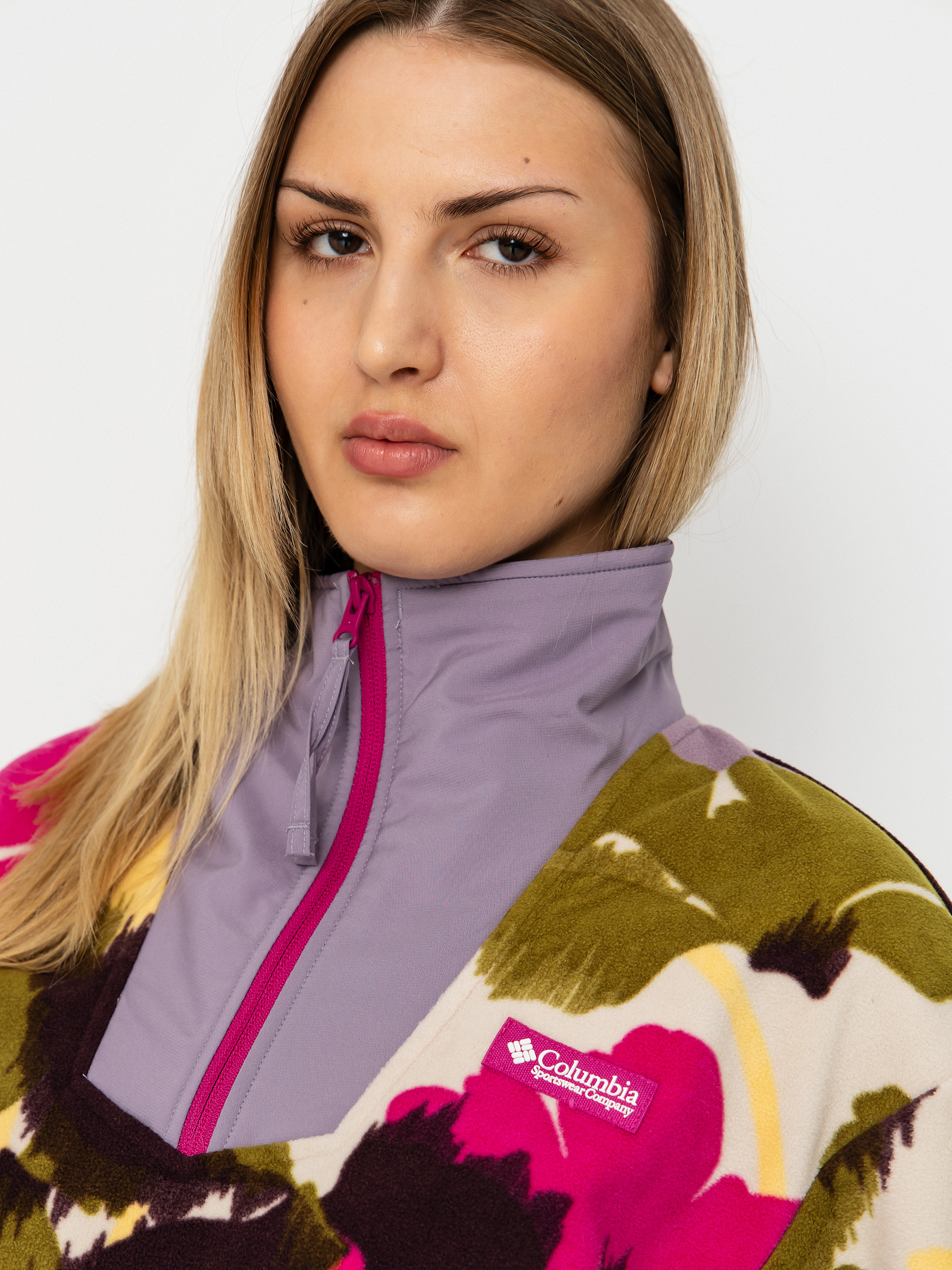 Dámsky Flísová mikina Columbia Sequoia Grove Printed Half Zip (fuchsia/ikatbloom)