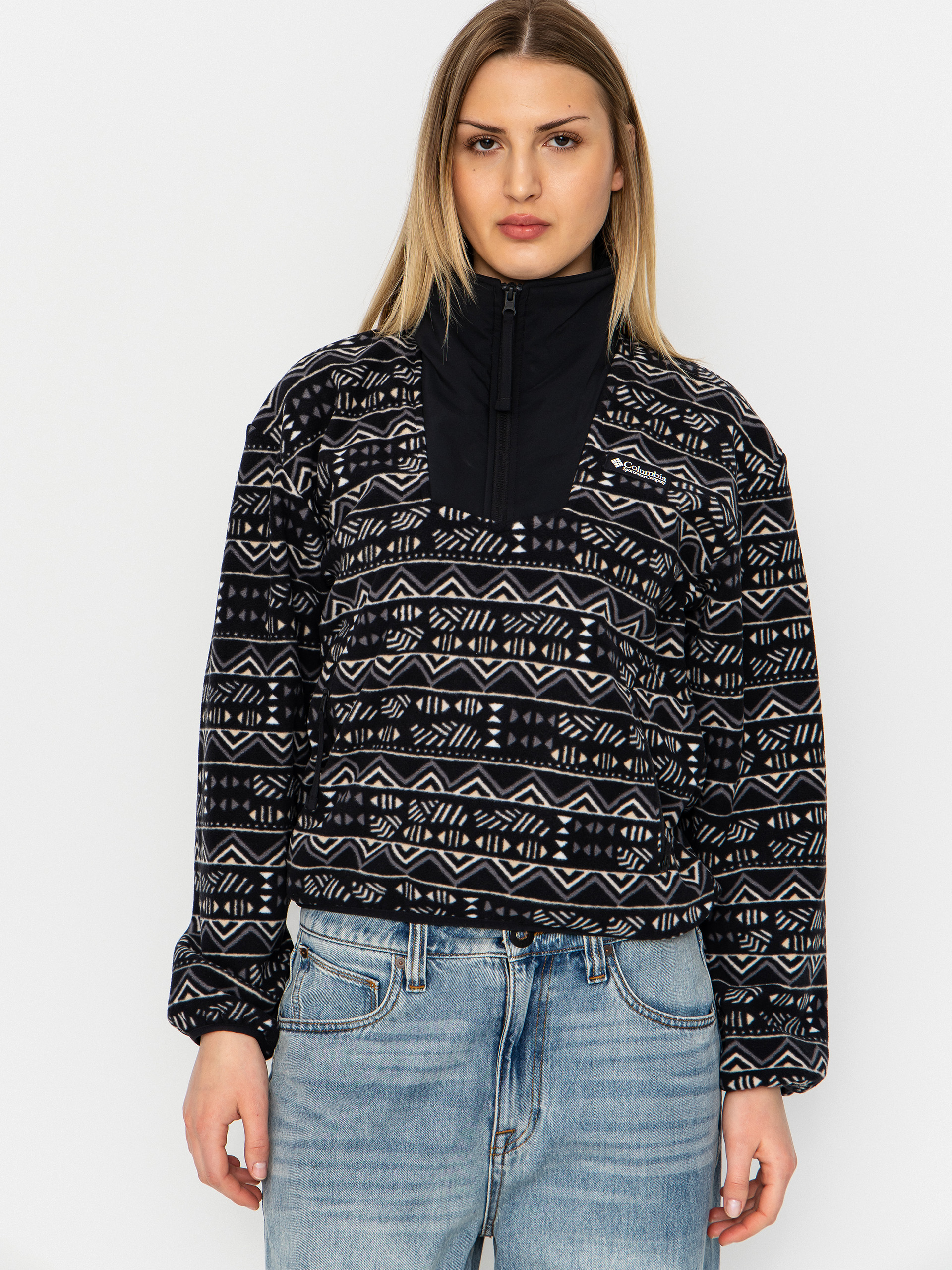 Flu00edsovu00e1 mikina Columbia Sequoia Grove Printed Half Zip Wmn (black/horizons)
