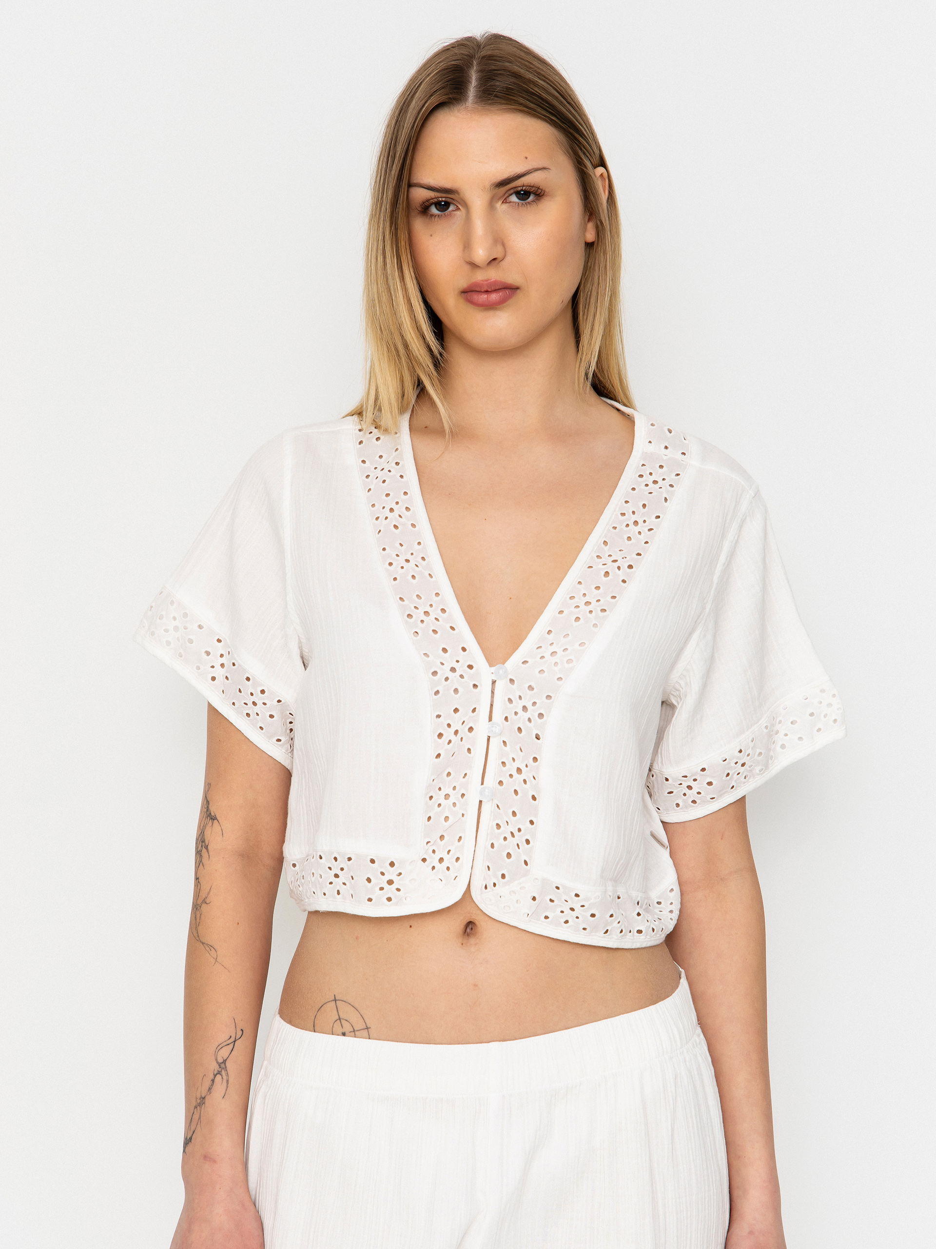Košeľa Brixton Seaside Eyelet Top Wmn (off white eyelet)