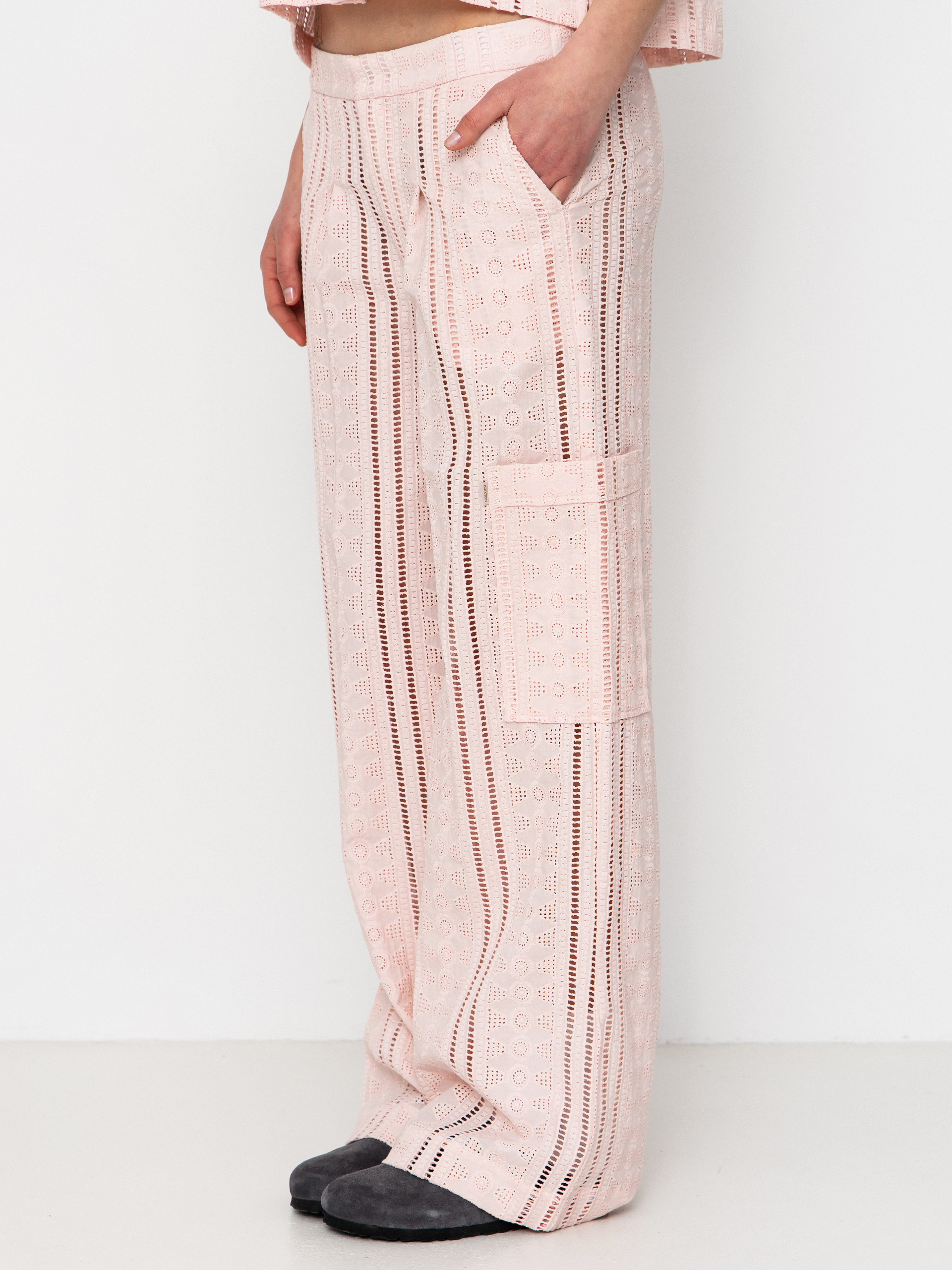 Nohavice Brixton The Mercer Wide Leg Trouser Wmn (chalk pink)